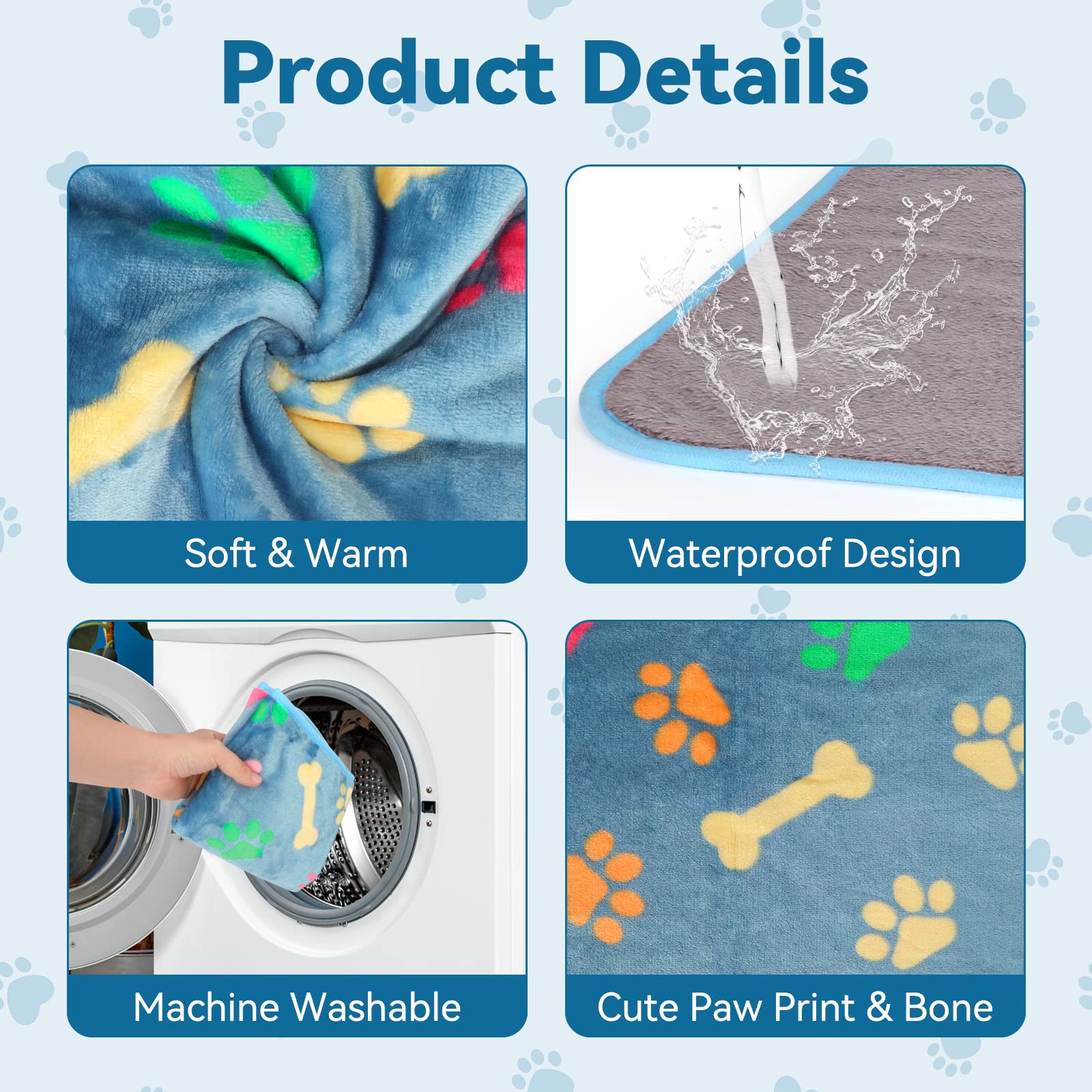 Yuepet 3 Pack Waterproof Guinea Pig Blankets Washable Small Animal Fleece Cage Liners Soft Pet Mat Pigs Bedding For Hamster Rabb