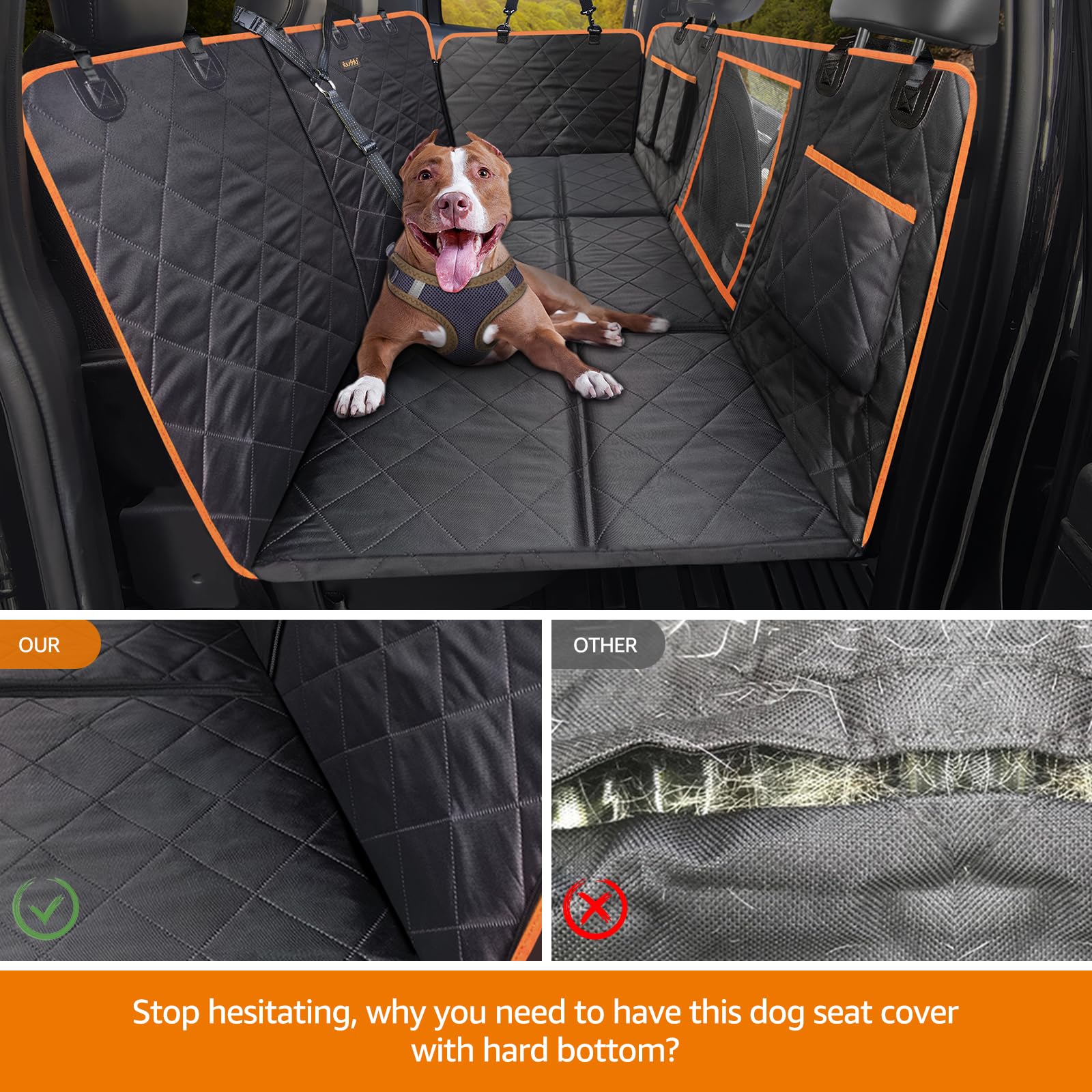 Ibuddy Truck Seat Cover Extender For Dog Hard Bottom Seat Hammock For Large Dogs Up To 400Lb Protect Dogs Not Fall Into Floor Pe