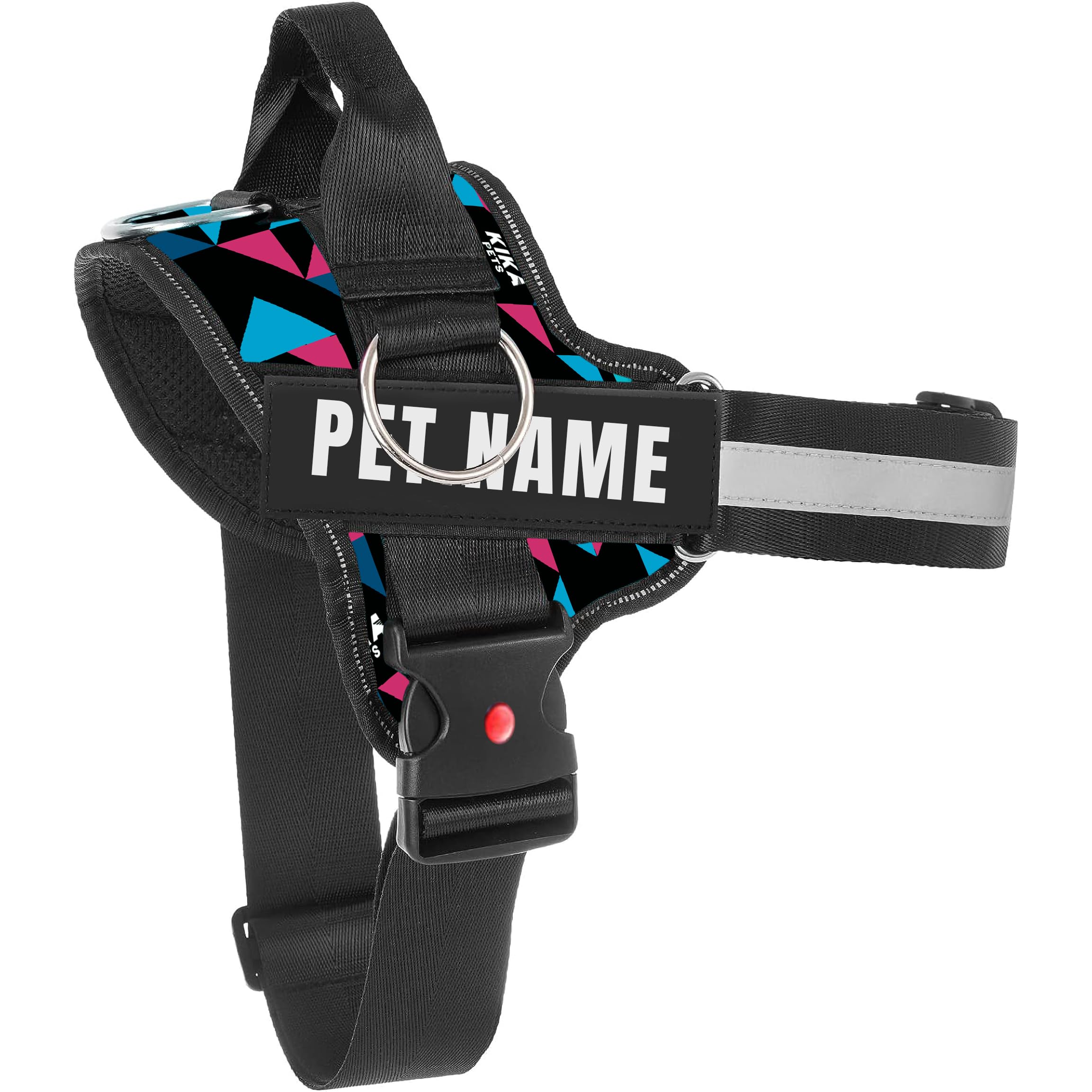 Kika Pets Personalized Dog Harness | Dog Harness With Name | Customized Dog Vest Harness, Medium Size (For 1320 Kgs Dogs), Mult