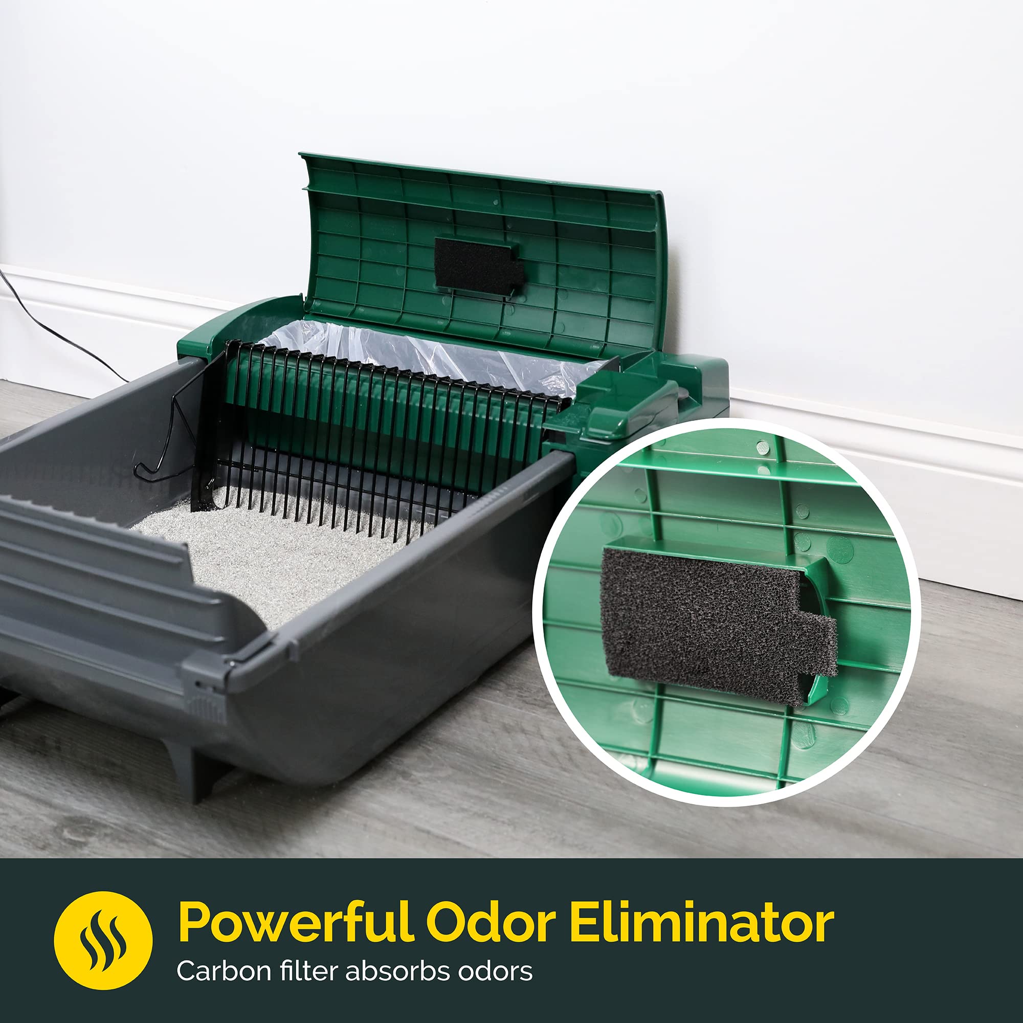 Pet Zone Smart Scoop Litter Box Value Pack, Self Cleaning, Hands-Free Large Litter Box, Easy To Clean