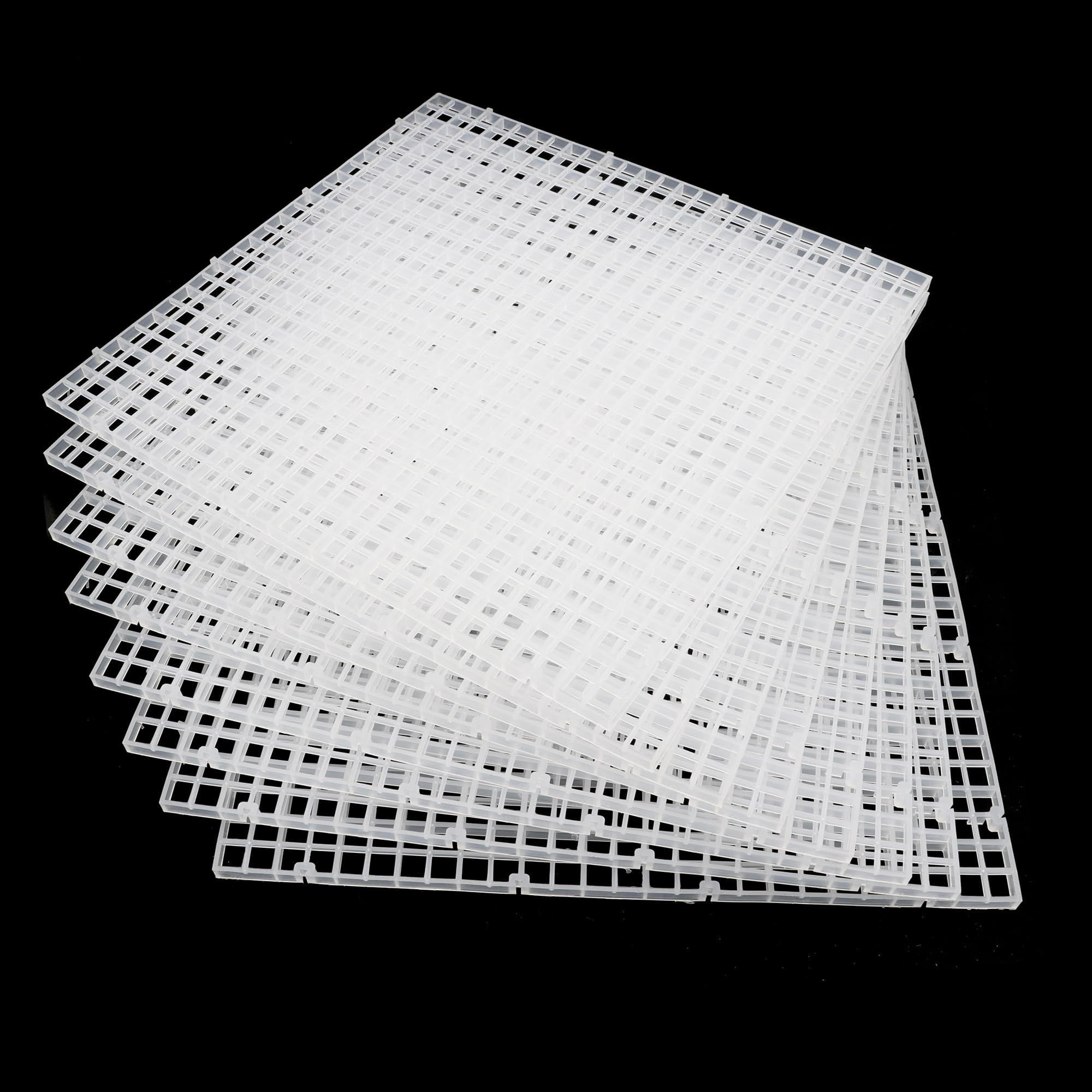 Aquarium Fish Tank Bottom Isolation 8 Pcs, Plastic Egg Crate Grid Divider Tray Egg (L 8pcs)