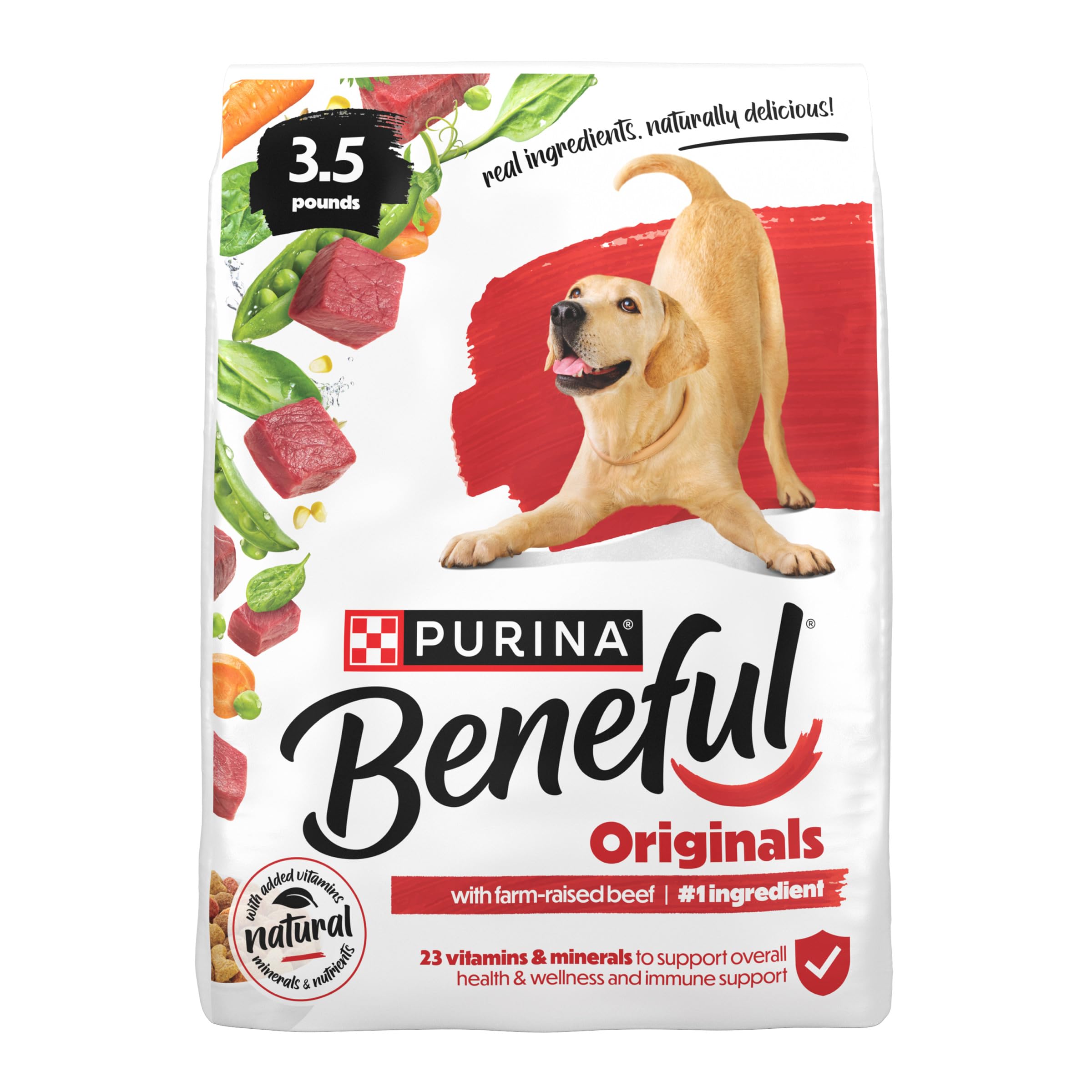 Purina Beneful Originals With Farm-Raised Beef Natural Dog Food Dry Recipe With Added Vitamins, Minerals and Nutrients - (Pack o