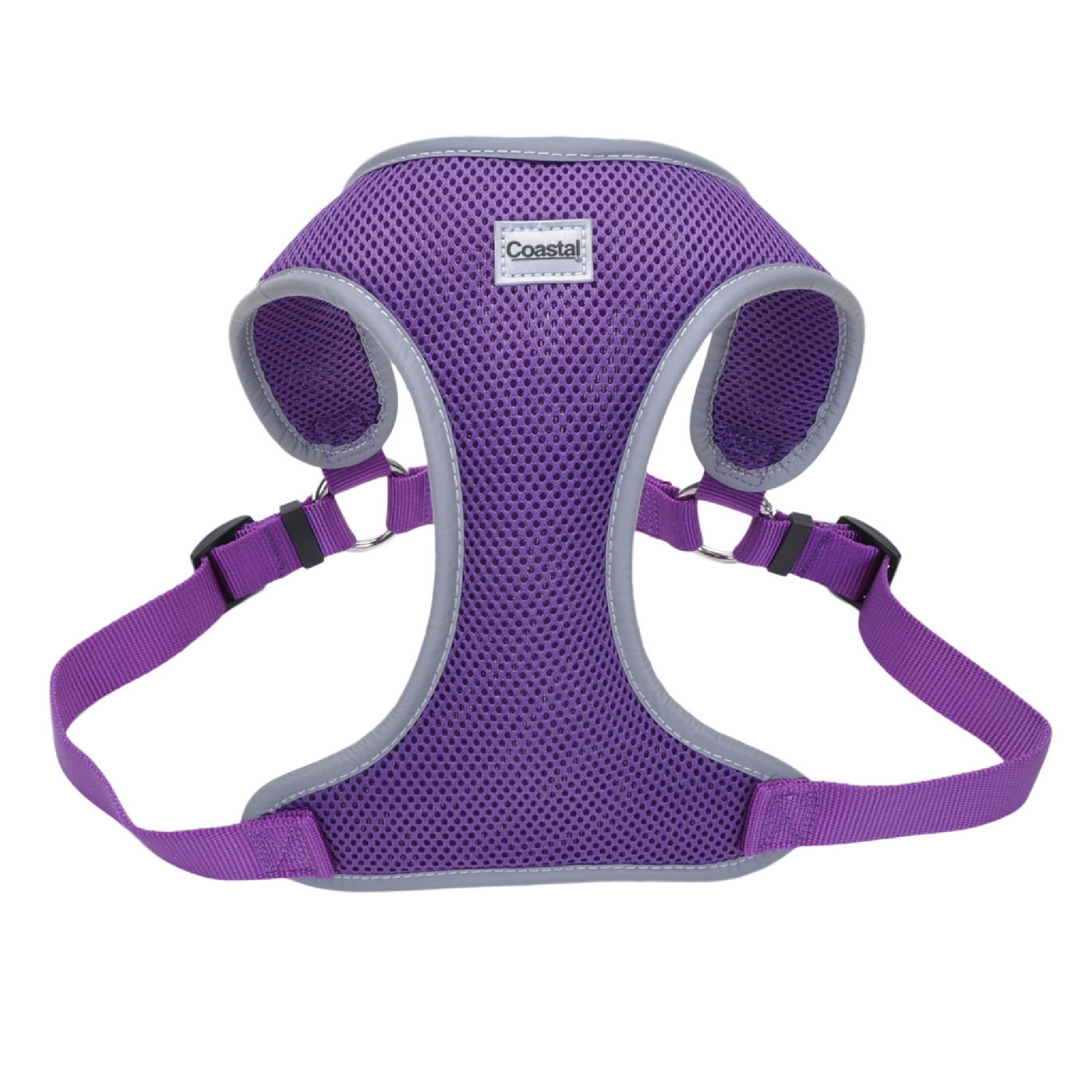 Coastal Pet Comfort Soft Reflective Wrap Adjustable Dog Harness - No-Pull Dog Harness For Small & Large Dogs - Purple - 5/8' X 16'–19'