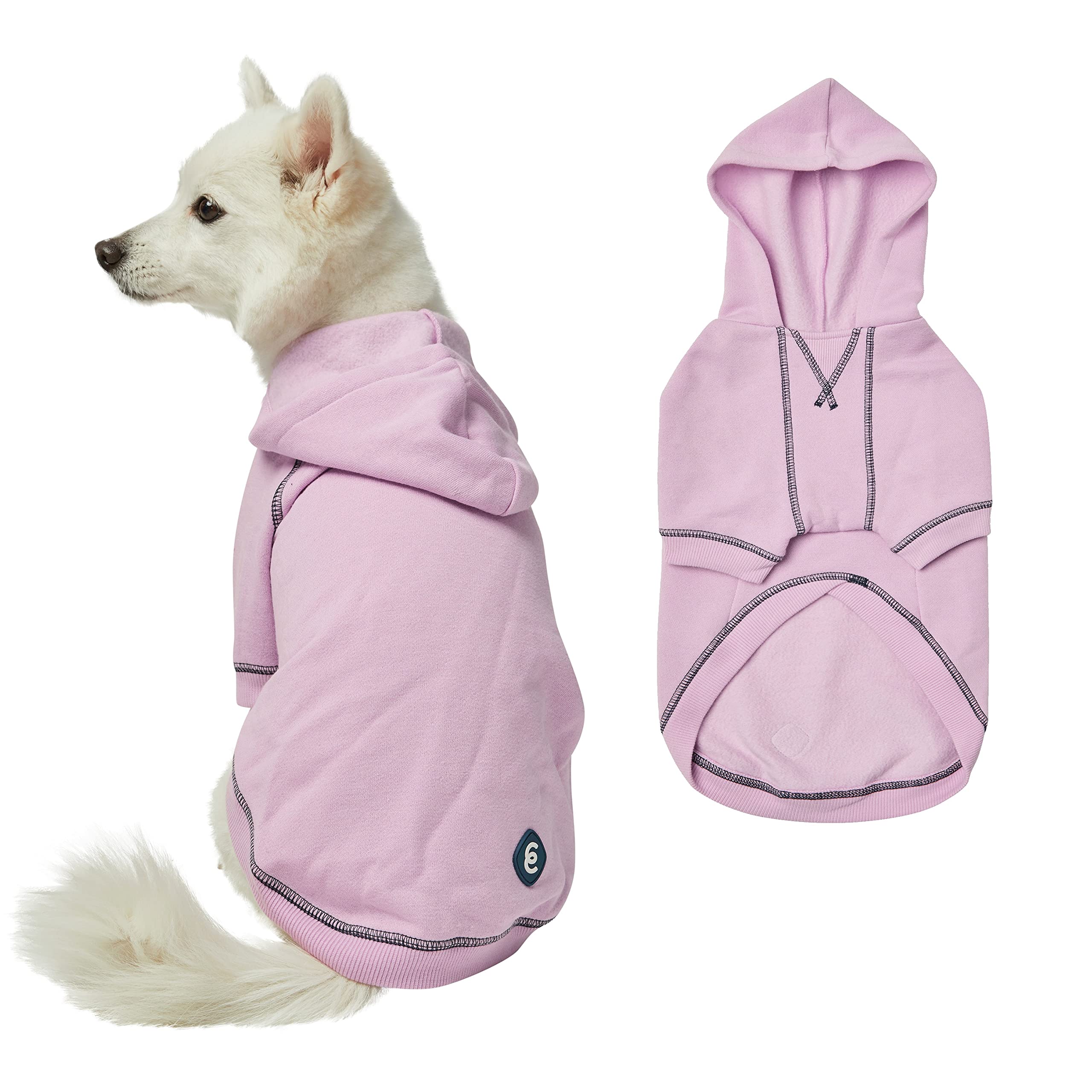 Blueberry Pet Essentials 2023 New Soft & Comfy Better Basic Cotton Blend Dog Hoodie Sweatshirt In Pink Lilac, Back Length 24', Pack Of 1 Jacket For Dogs