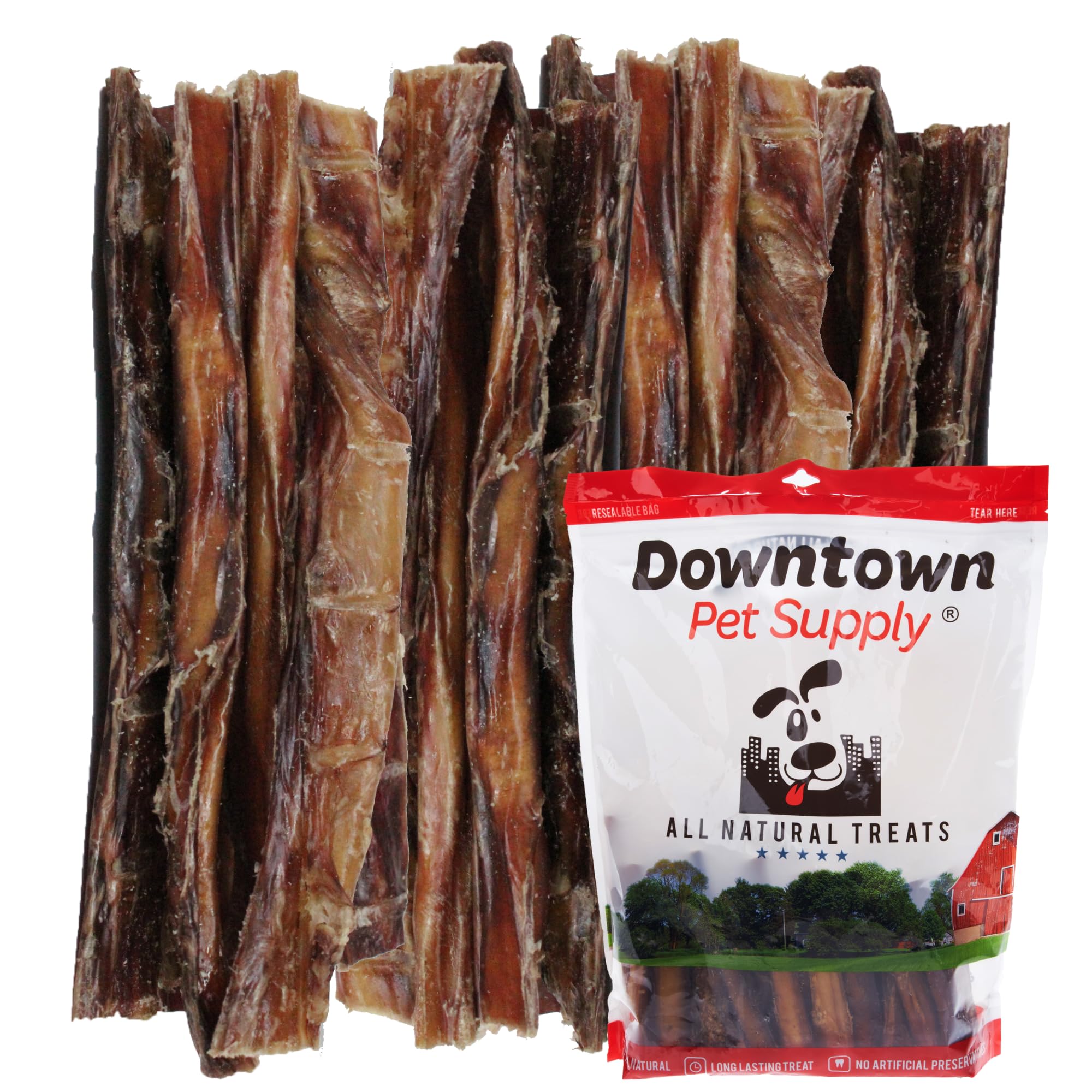 Downtown Pet Supply 12inch Bully Sticks for Dogs, 1 LB  USA Sourced, No Hide Dog Chews Long Lasting and NonSplintering  Nutr