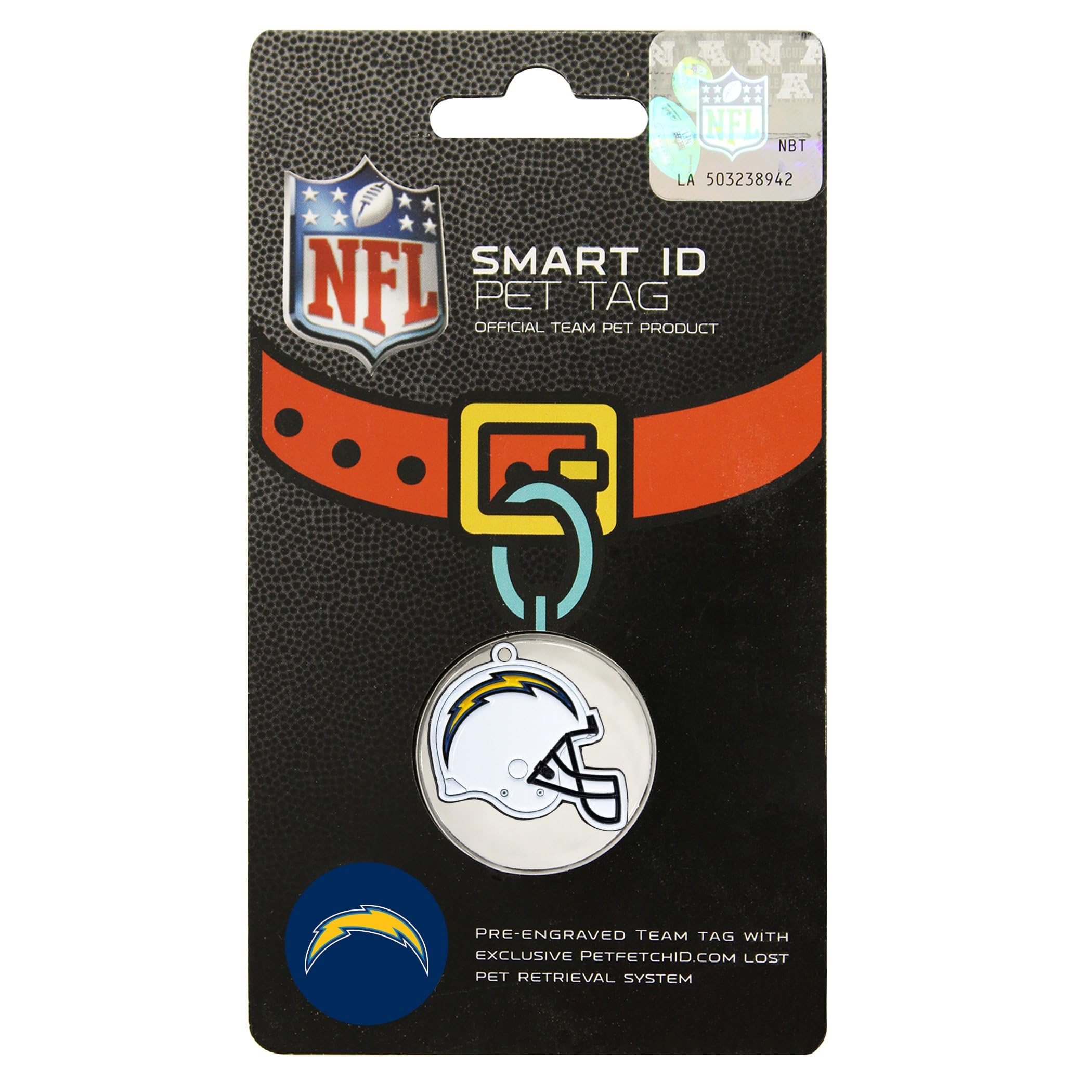 Nfl Dog Tag - Los Angeles Chargers Smart Pet Tracking Tag. - Best Retrieval System For Dogs, Cats Or Army Tag... Any Object You'