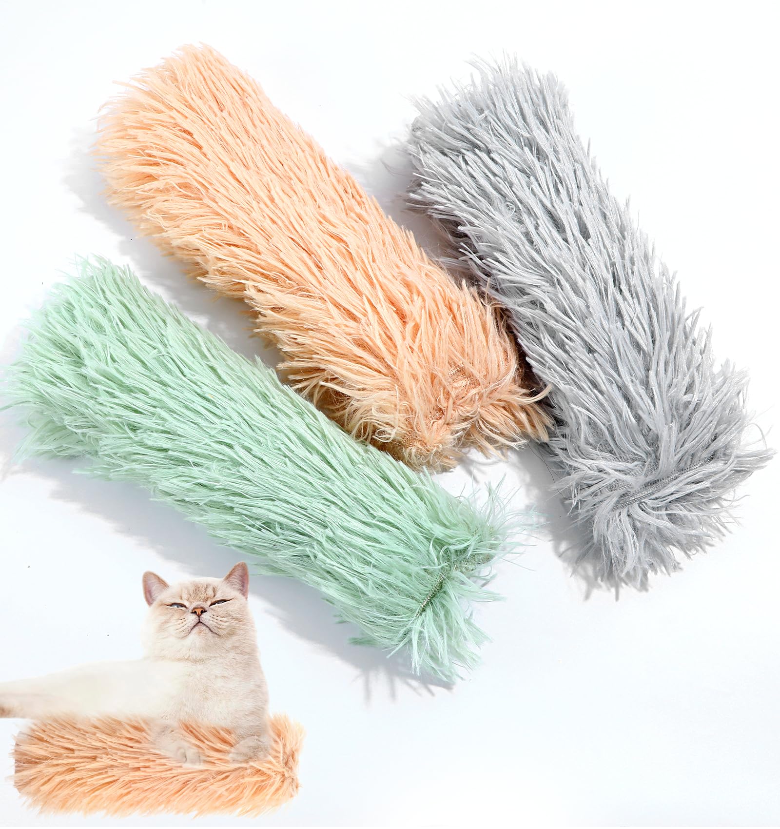 Valuebargain Interactive Cat Toys Pillows, 3 Pcs Of Plush Pillows With Crinkle Sound And Catnip, Interactive Fun For Indoor Kitt