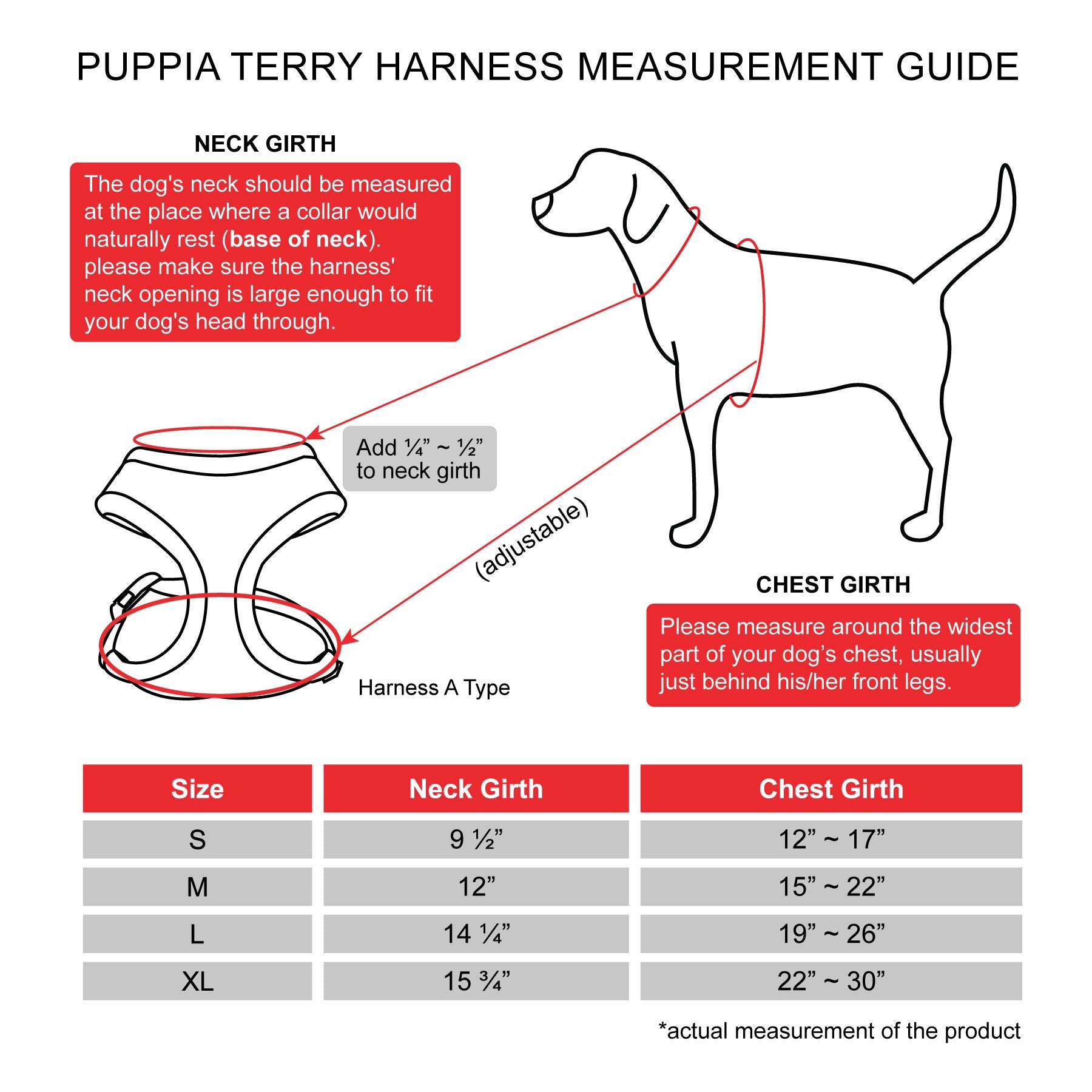 Puppia Terry Dog Harness Over-The-Head Winter Suede Warm No Choke No Pull Training Walking For Small And Medium Dog, Black, Medium