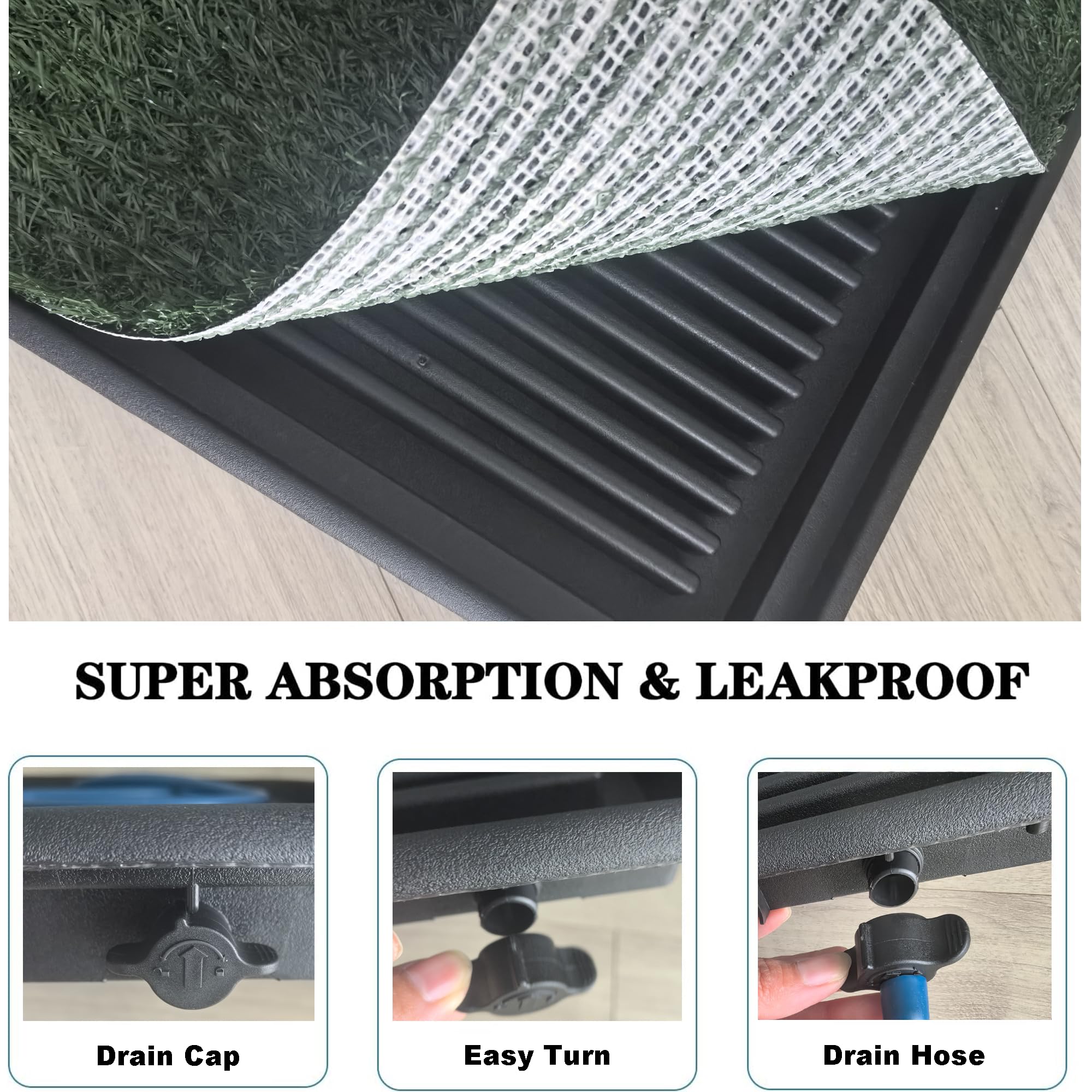Lomantown Indoor Grass Potty For Dogs, Reusable Dog Grass Pad With Tray - 25X20In Dog Litter Box With Artificial Grass Training