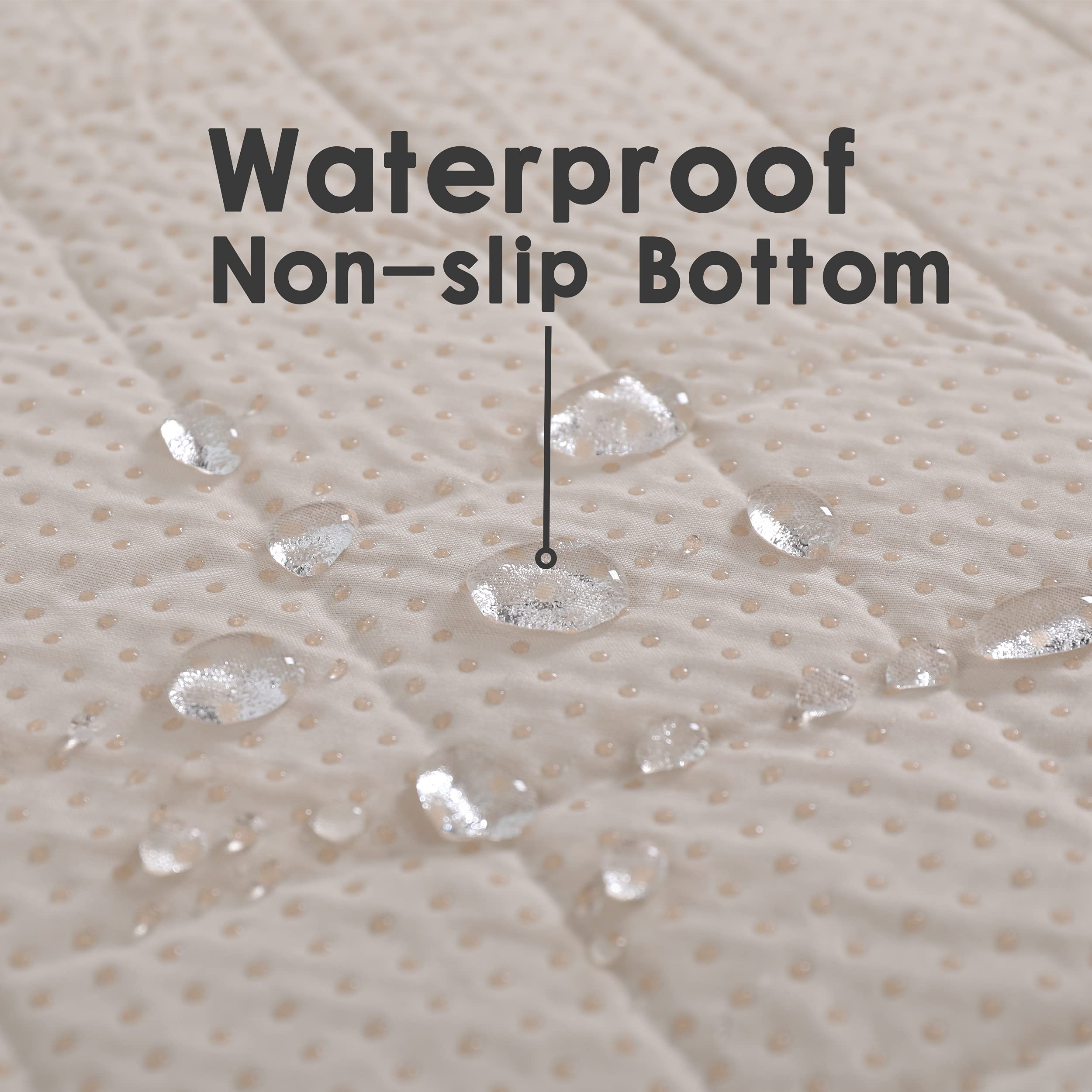 Dog Crate Pee Pads - Wahable Dog Rugs Non-Slip Puppy Pads For Small Dogs, Water Absorb Training Pads (24'' X 32'', Beige) 2 Pack