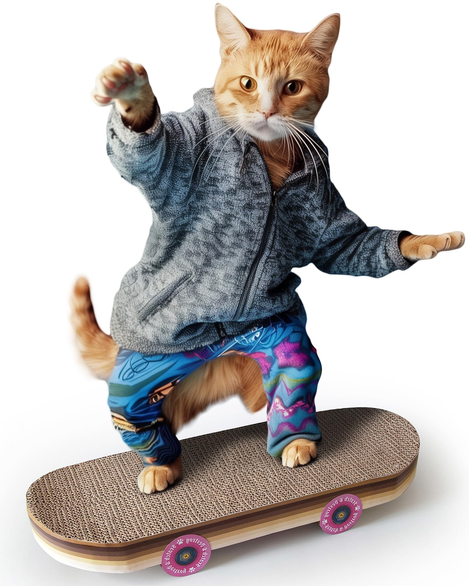 Suck Uk | Cat Scratcher Skateboard | Cat Scratching Board | Cardboard Cats Scratchers | Funny Gifts | Kitten Accessories & Acces