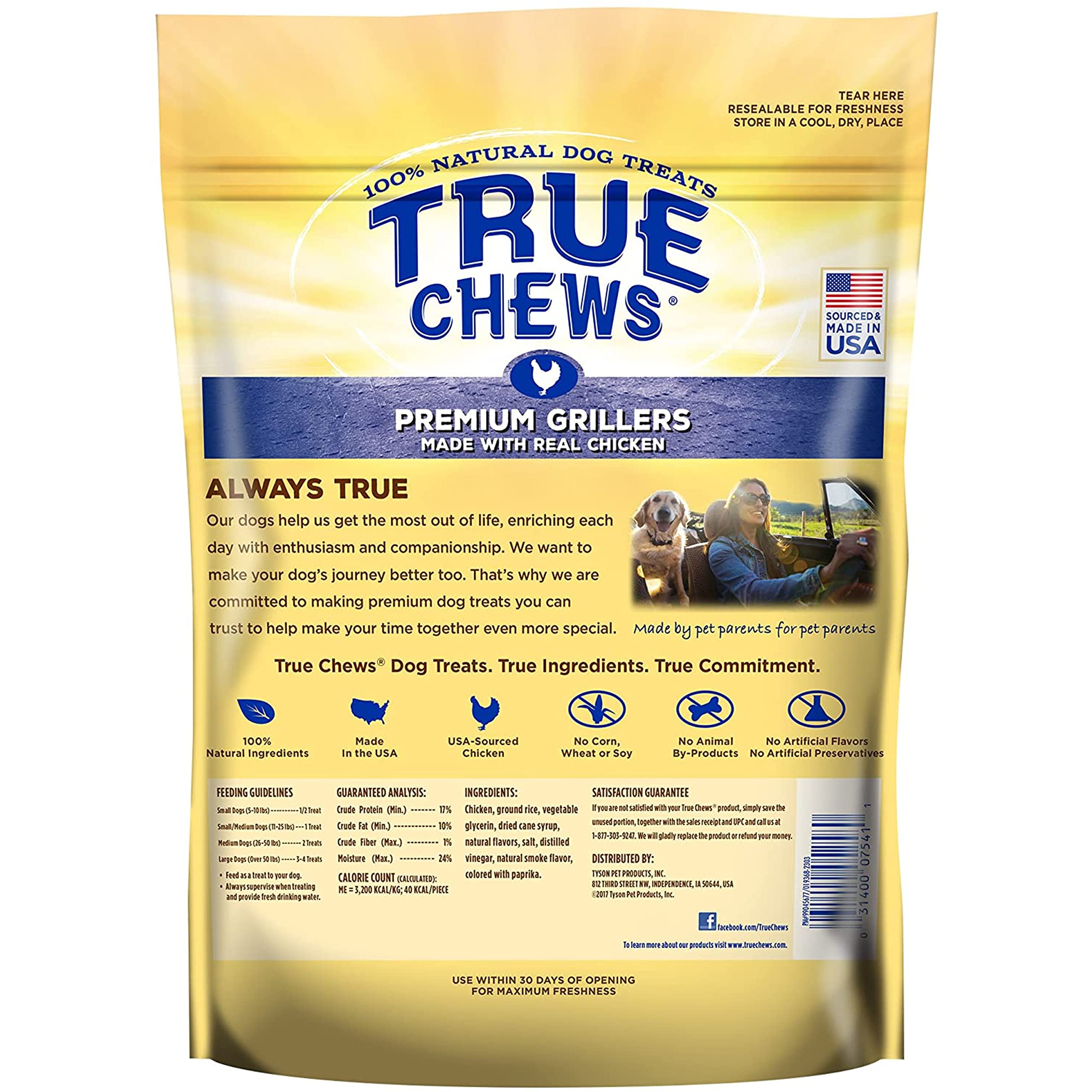 Blue Buffalo True Chews Grillers Natural Dog Treats, Chicken 12 oz bag