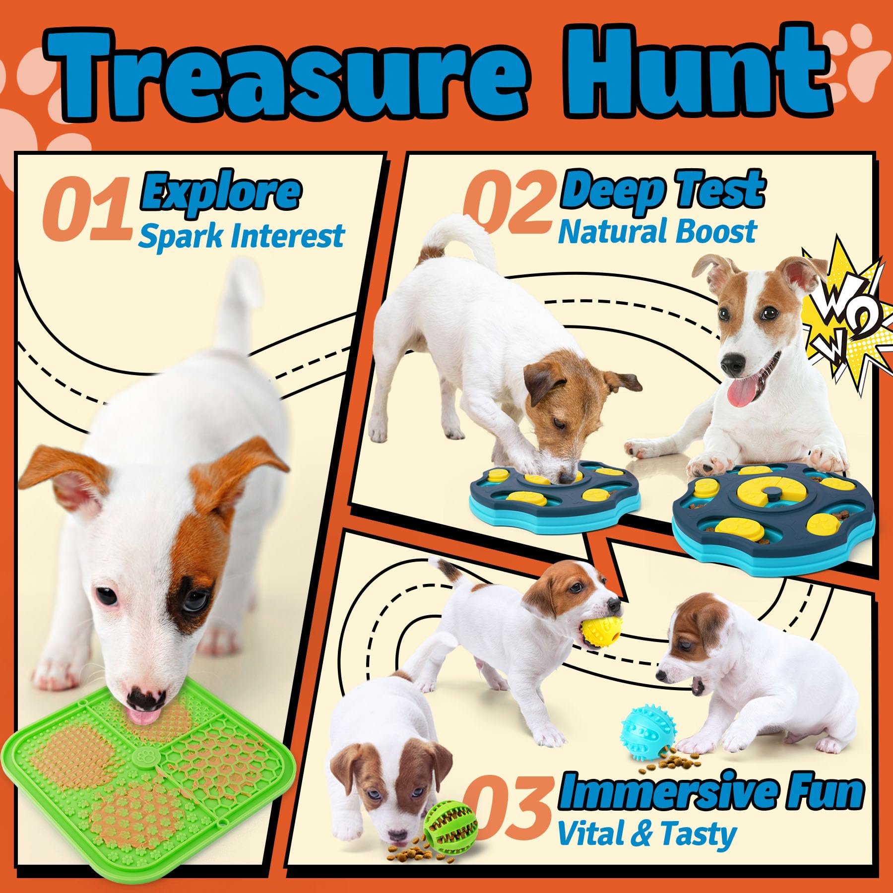Forfon 9 Pack Engaging Dog Puzzle Toy Set - Mentally Stimulating Enrichment Toys for Small & Medium Dogs, Includes Lick Mat with