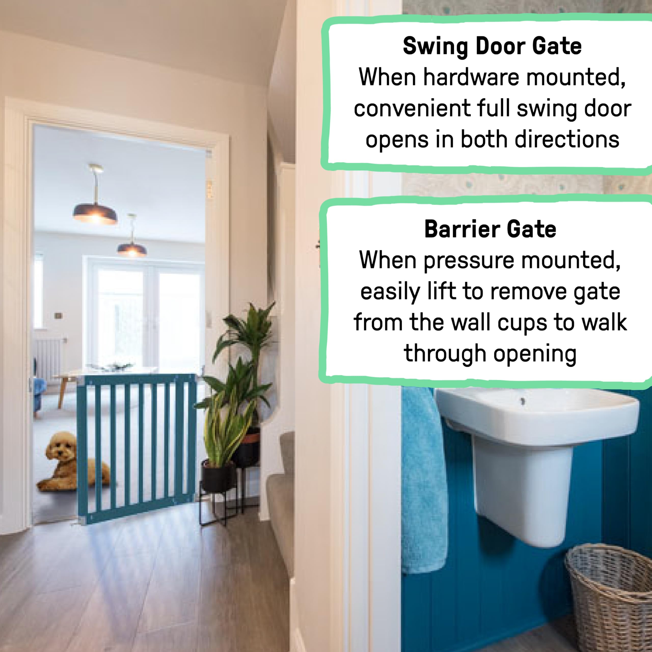 Ingenuity The Doorway 36S Series Custom Collection, Safety Pet & Baby Gate, 30''-36'' Wide, 28'' Tall, Pressure or Hardware Moun