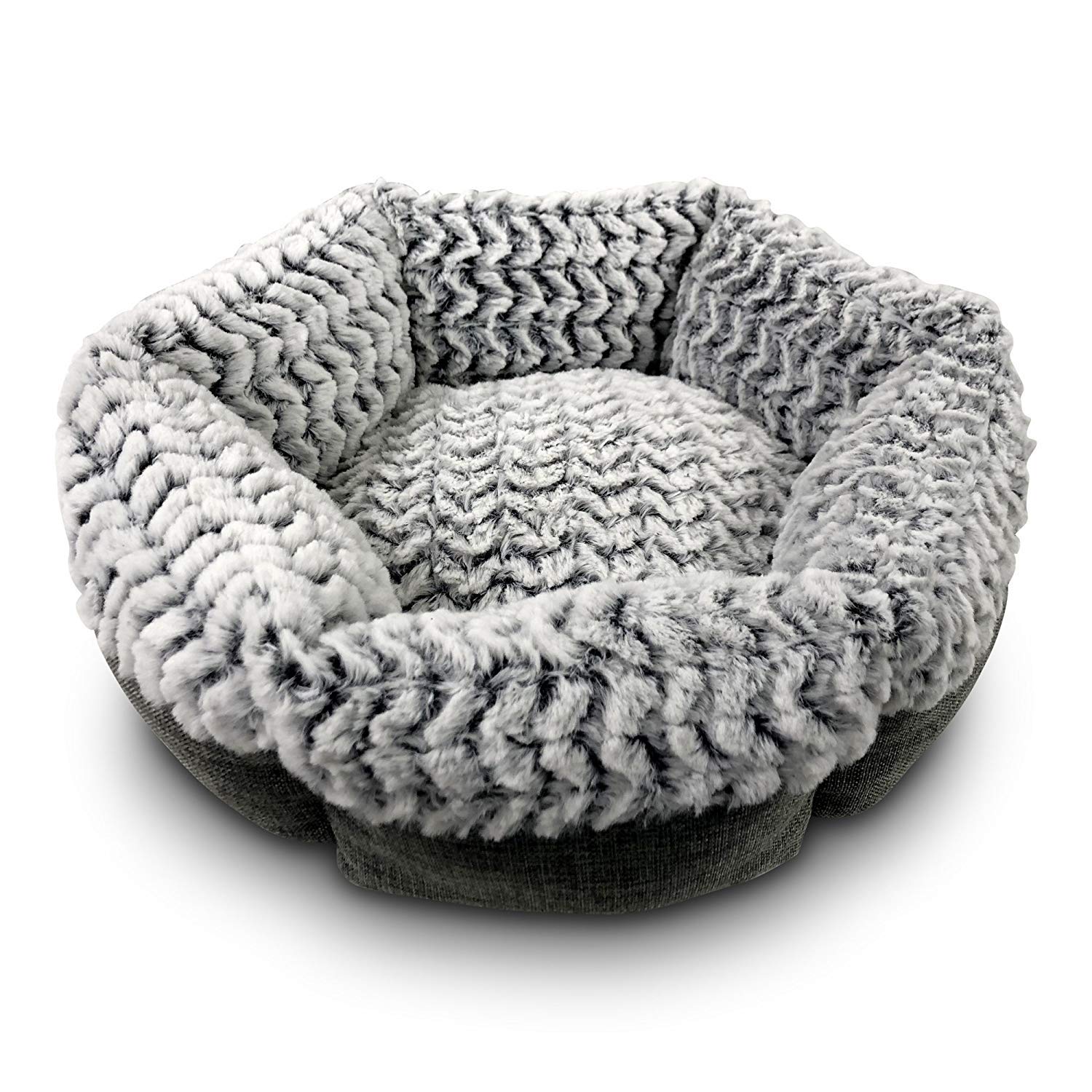 Pet Craft Supply Soho Round Cat Bed For Indoor Cats, Ultra Soft Plush, Memory Foam, Machine Washable, Calming Cat Bed