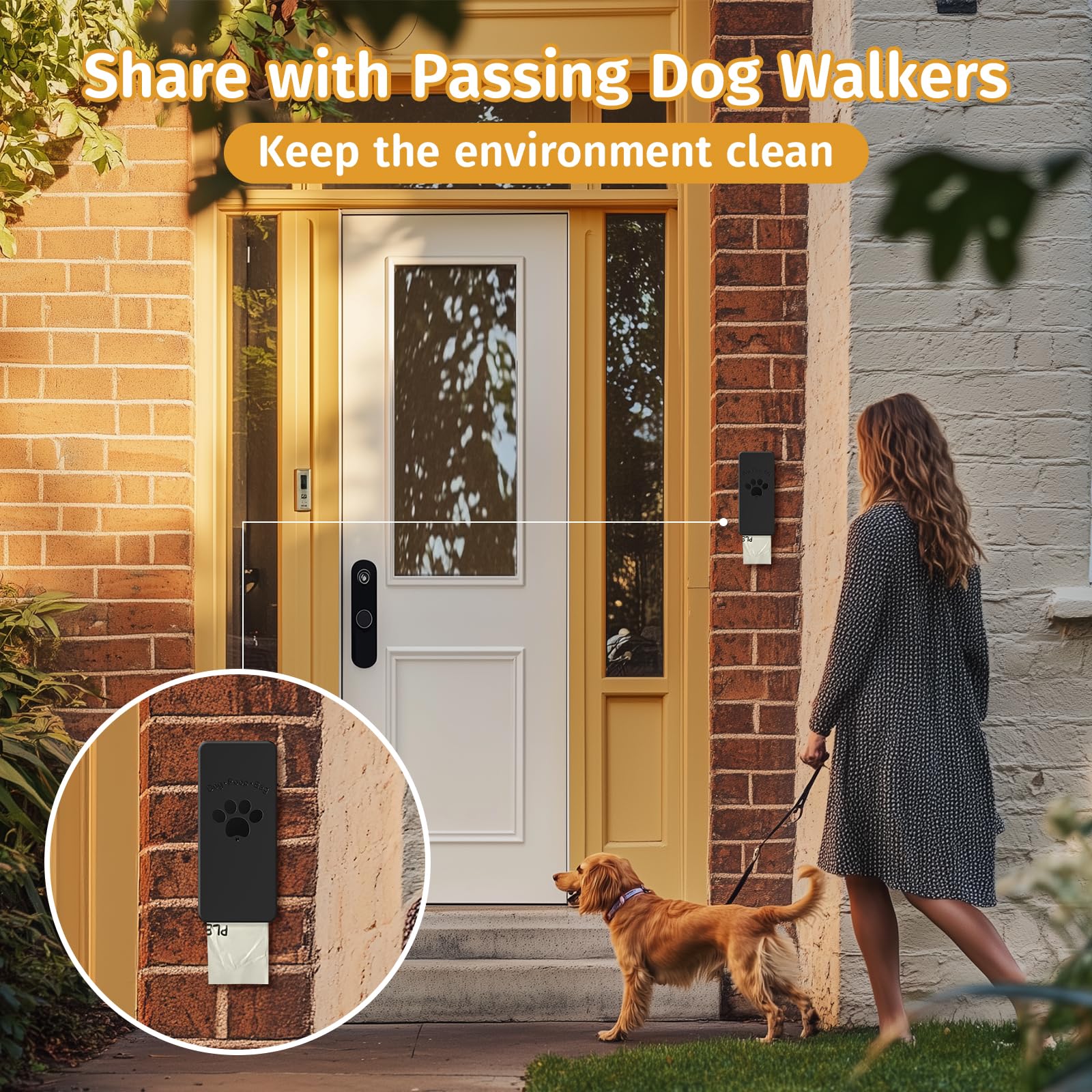 Qeerable Dog Poop Bag Dispenser, Wall-Mounted Dog Bag Dispenser Outdoor Or Indoor For Doggy And Pets, Black Dog Poop Bag Holder