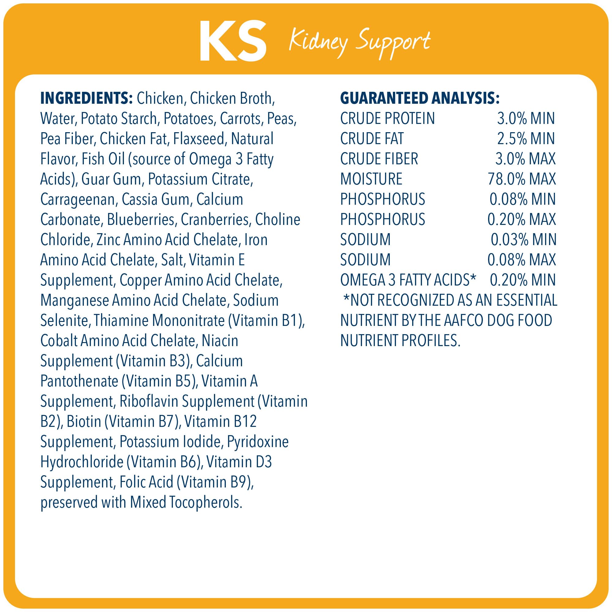 Blue Buffalo Natural Veterinary Diet KS Kidney Support Wet Dog Food, Chicken 12.5-oz cans (Pack of 12)