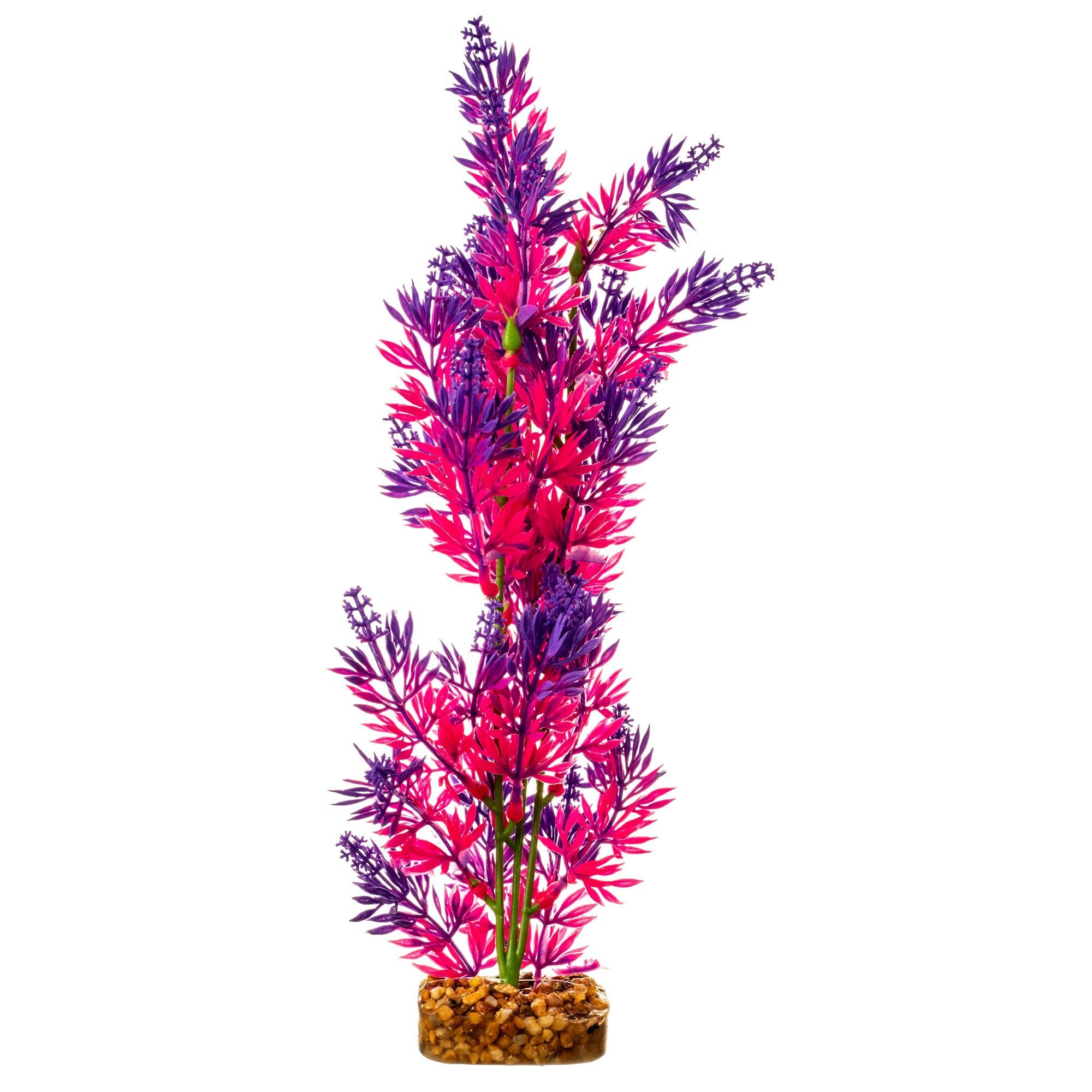 GloFish Plant Aquarium D  cor, Purple and Pink Large, Fluorescent Under Blue LED Light