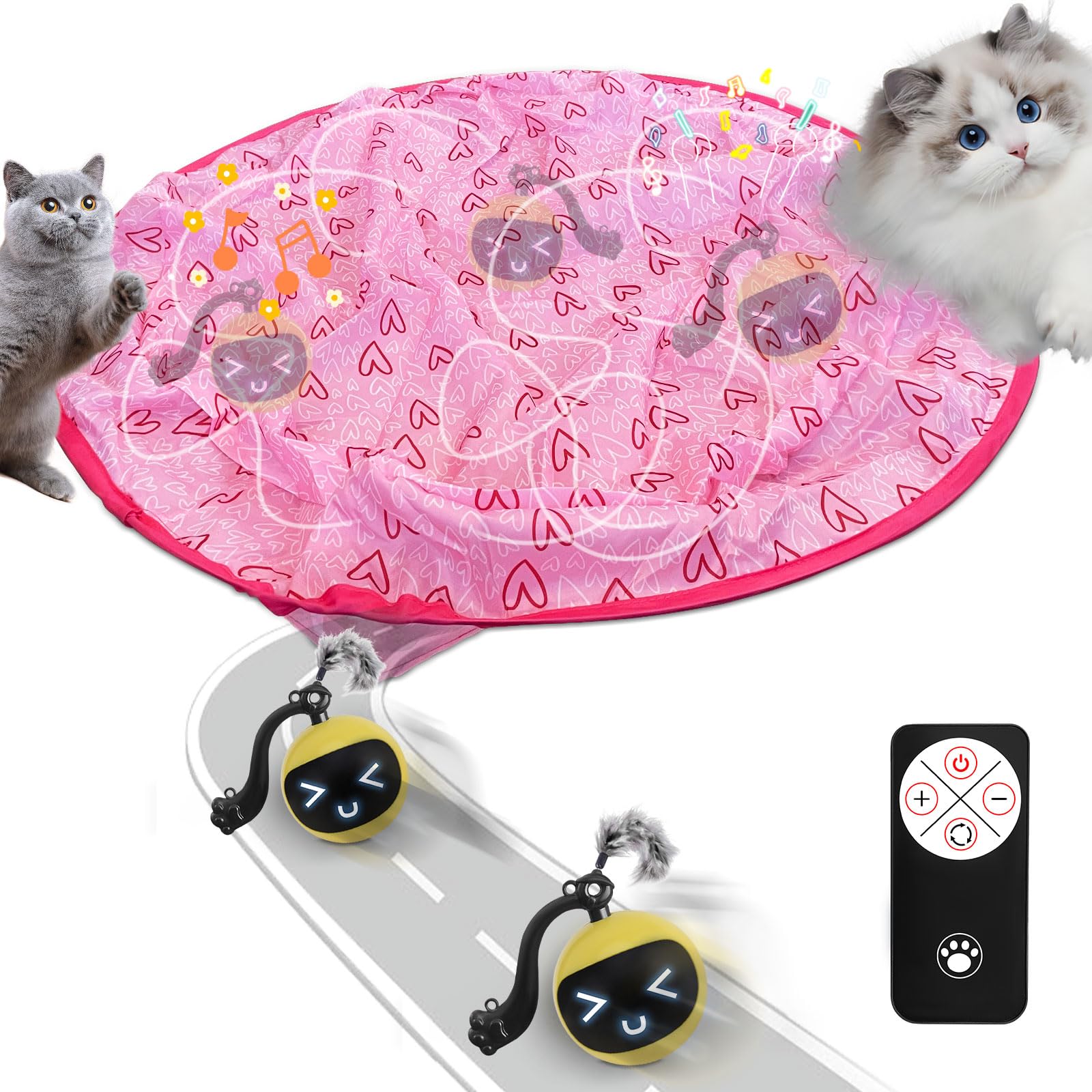 Lupapa Interactive Cat Toys, Indoor Simulation Hunting Toys For Cats, Hunting Hood With Cat Ball