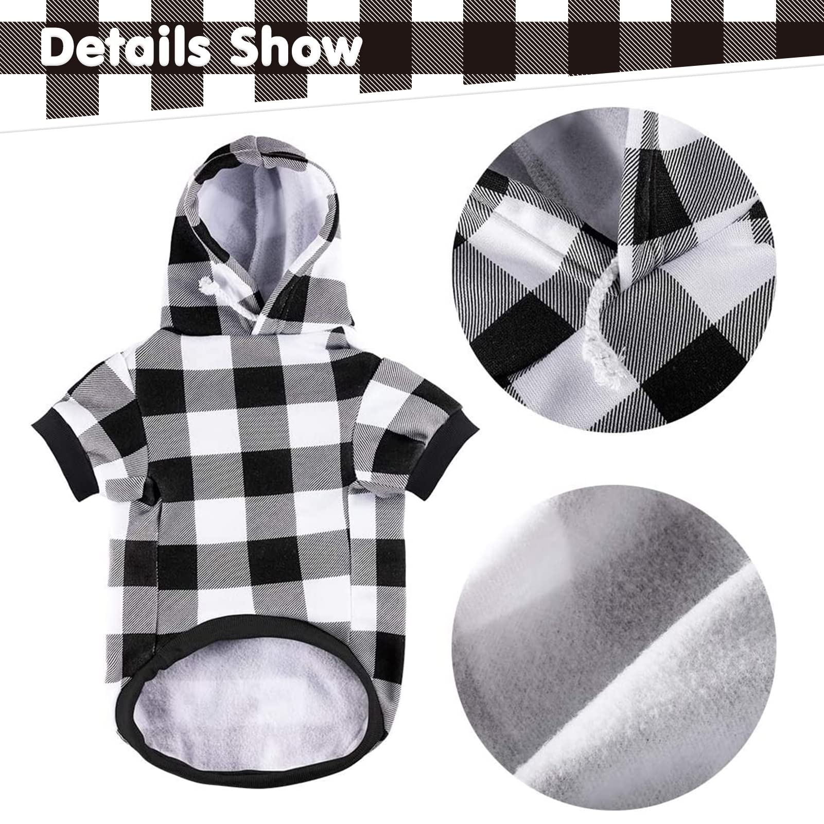 Plaid Dog Hoodie Pet Clothes Sweaters With Hat