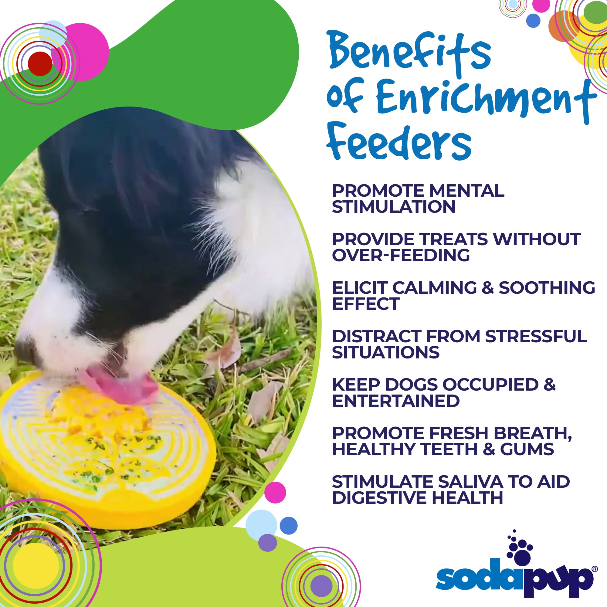SodaPup Earth eCoin - Durable Slow Feeder Tray Made in USA from Non-Toxic, Pet-Safe, Food Safe Nylon Material for Mental Stimula