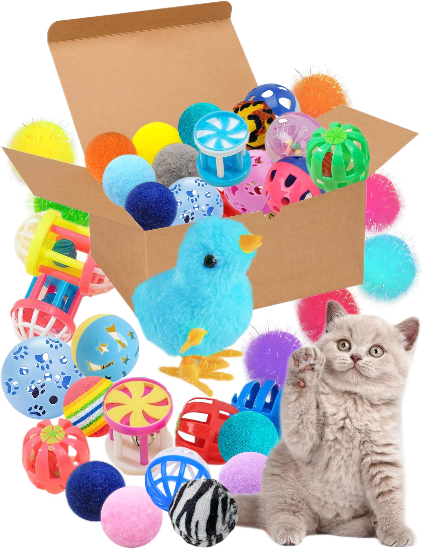 Heuhai 31 Pcs Cat Toys Bundle - Long-Lasting Fun, Safe For Kittens And Adult Cats (1.5'' - 3.74'', Cat Toys Ultimate Pack)