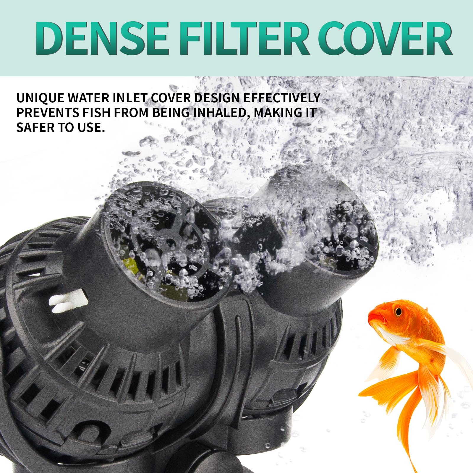 FREESEA Aquarium Circulation Pump Wave Maker Power Head with Magnetic Mount Suction (1600 GPH, Black)