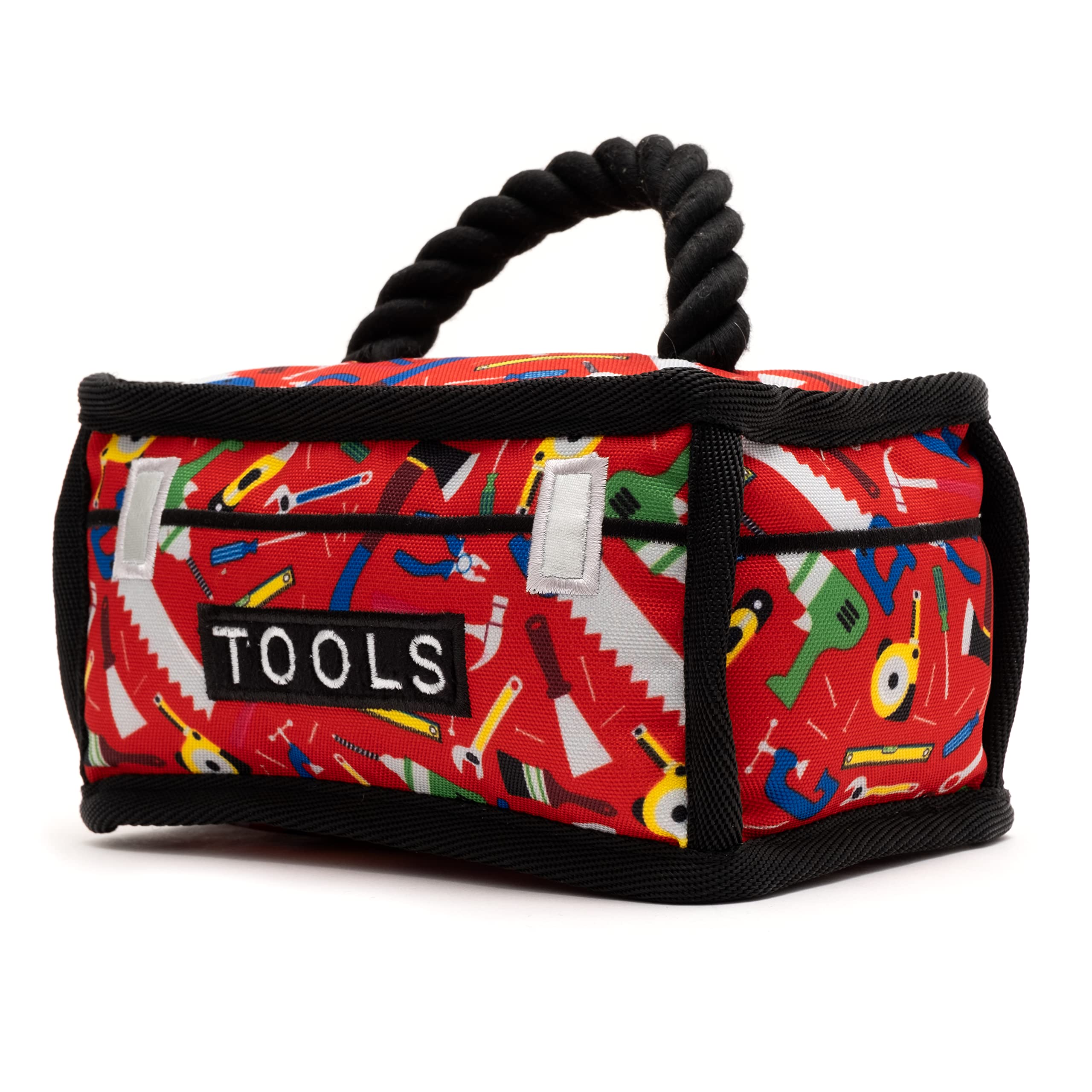 The Worthy Dog Tough Toys - Durable, Chomp-Resistant Dog Chew Toys W/Multiple Squeakers - Red