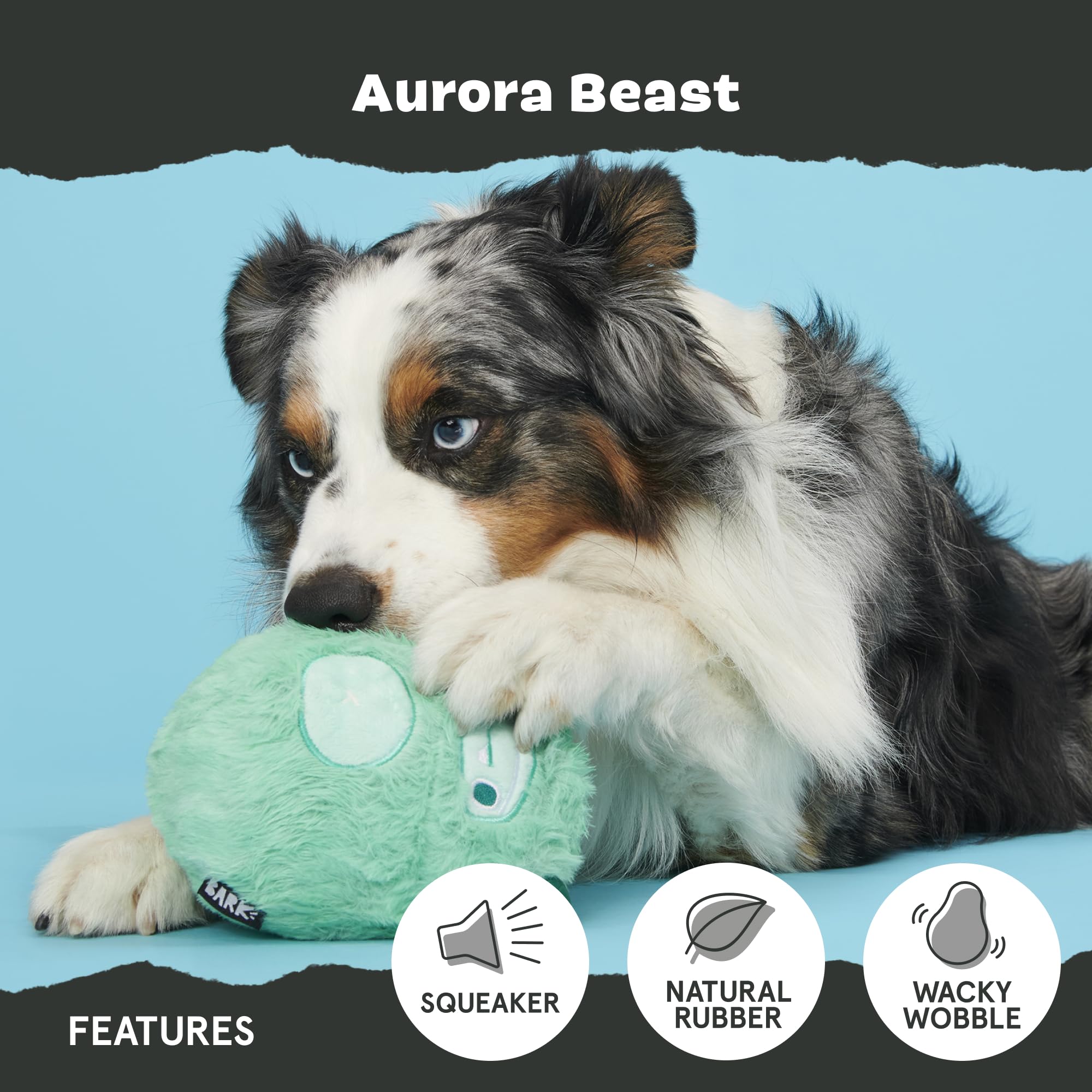 Barkbox Aurora Beast Super Chewer Dog Toy For Aggressive Chewers, Durable Natural Rubber With Soft Exterior Built For Tough Play