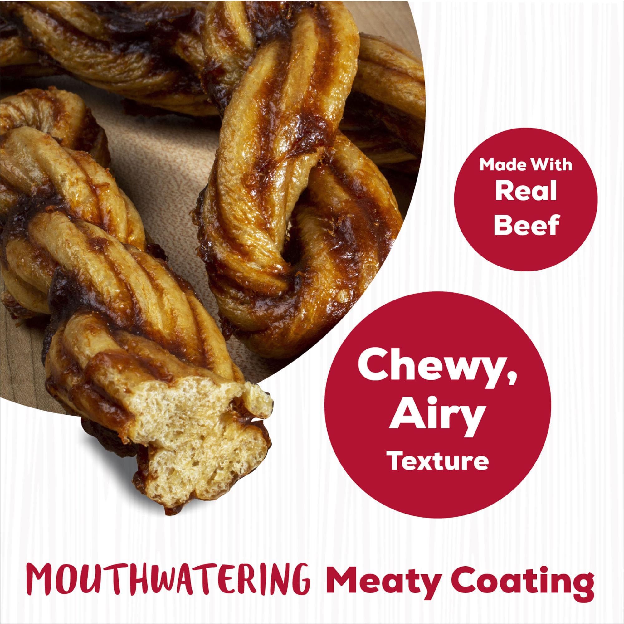 Country Kitchen Rawhide Free Twists Dog Chews, Made with Real Beef, 9 Count