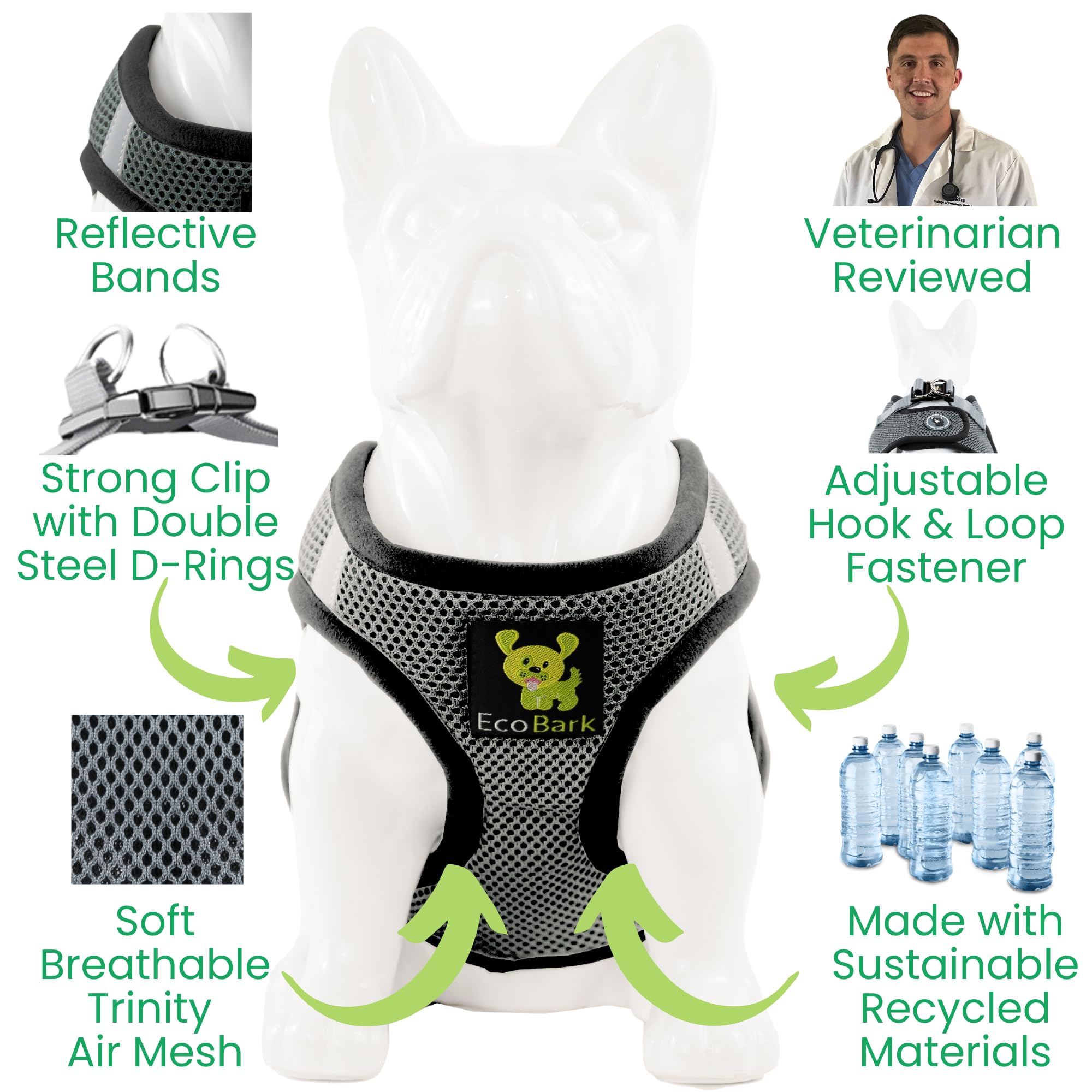 New Ecobark Step In Dog Harness - Eco-Friendly Teacup Dog Harnesses For Xxs, Xs, And Small Dogs - Reflective And Adjustable Mini