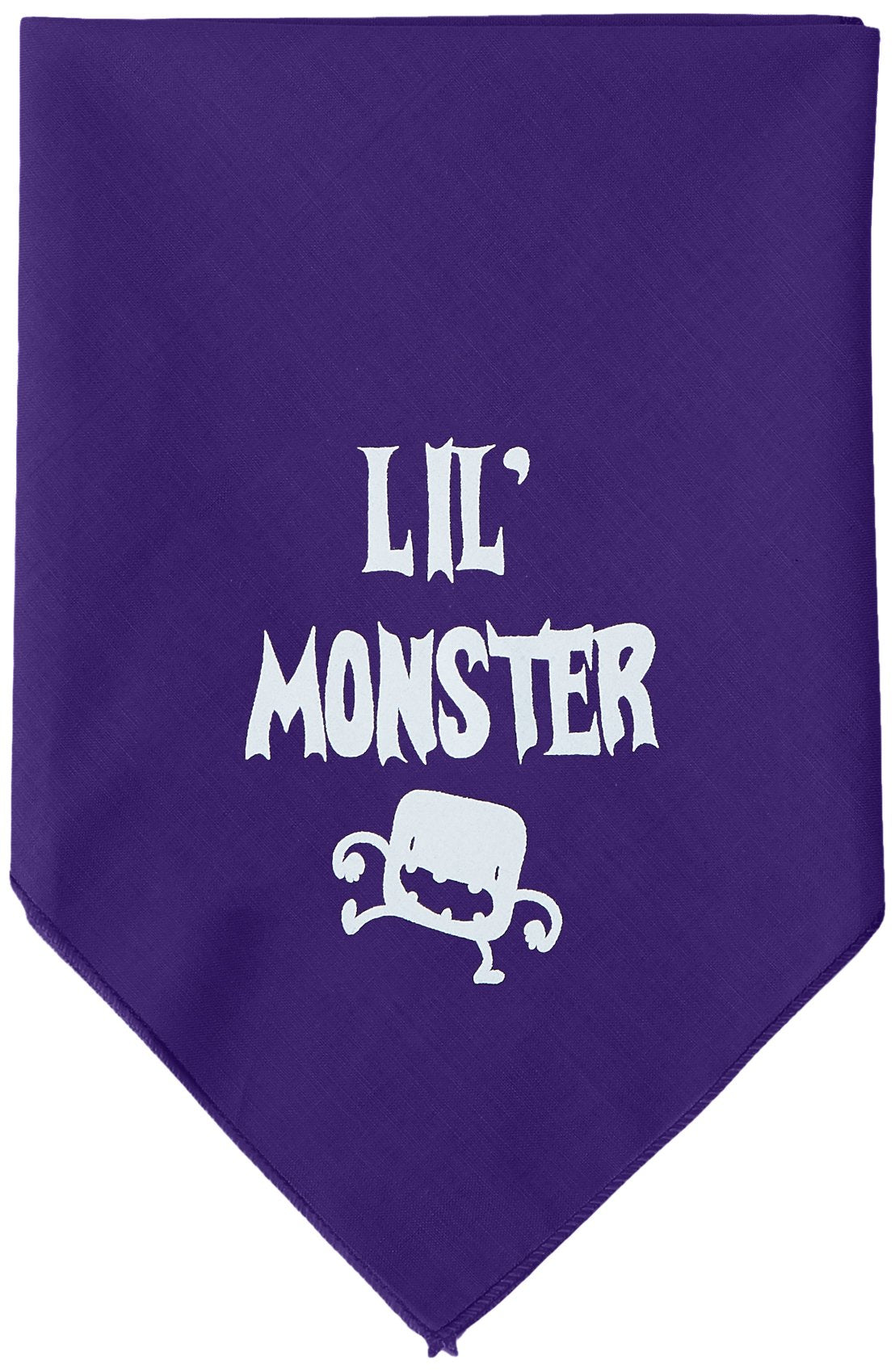 Halloween Pet and Dog Bandana Screen Printed, Lil Monster Purple Small