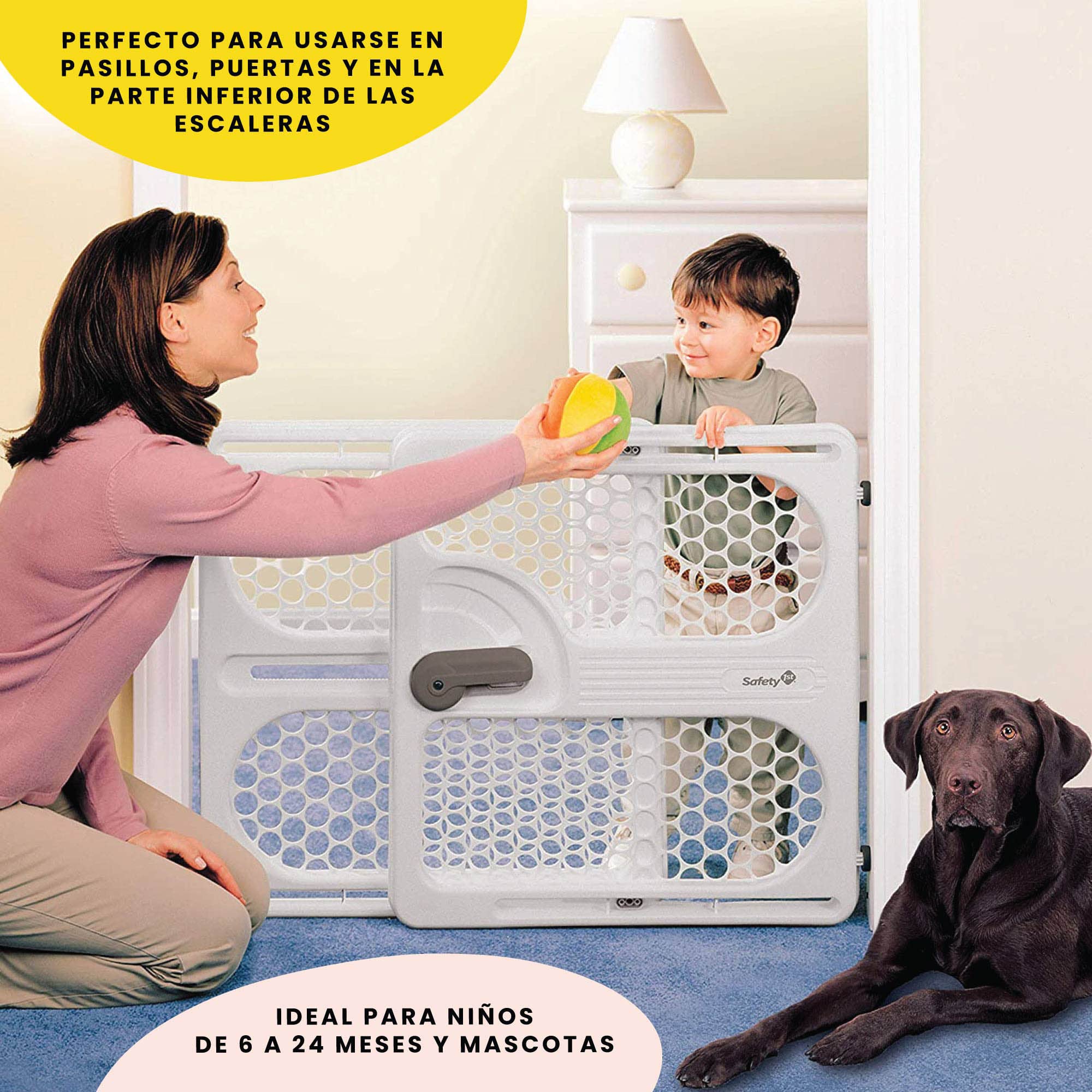 Safety 1St Pressure Mount Easy Fit Security Gate, Fits Spaces Between 28' And 40' Taupe