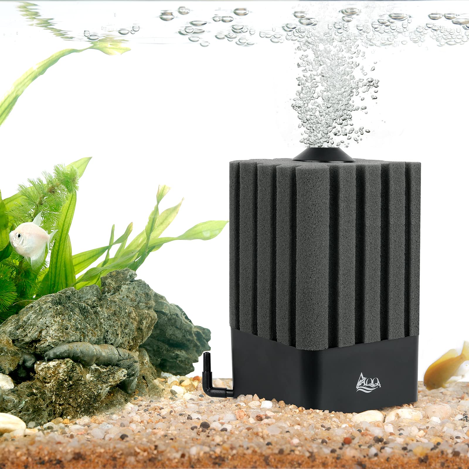 Aqqa Aquarium Filter Fish Tank Sponge Filter Whisper Submersible Filters For Aquarium Foam Filter For Freshwater & Saltwater(Medium For 20-110 Gallon)