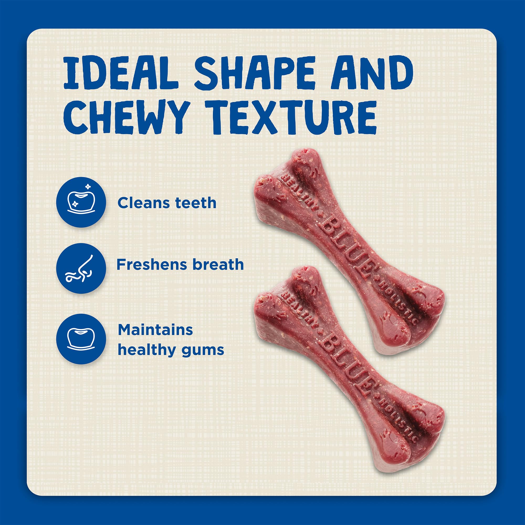 Blue Buffalo Dental Bones for Large Dogs 50 lbs. & Above, Daily Dental Dog Treats, Cleans Teeth & Freshens Breath, 27-oz. (17 Bo