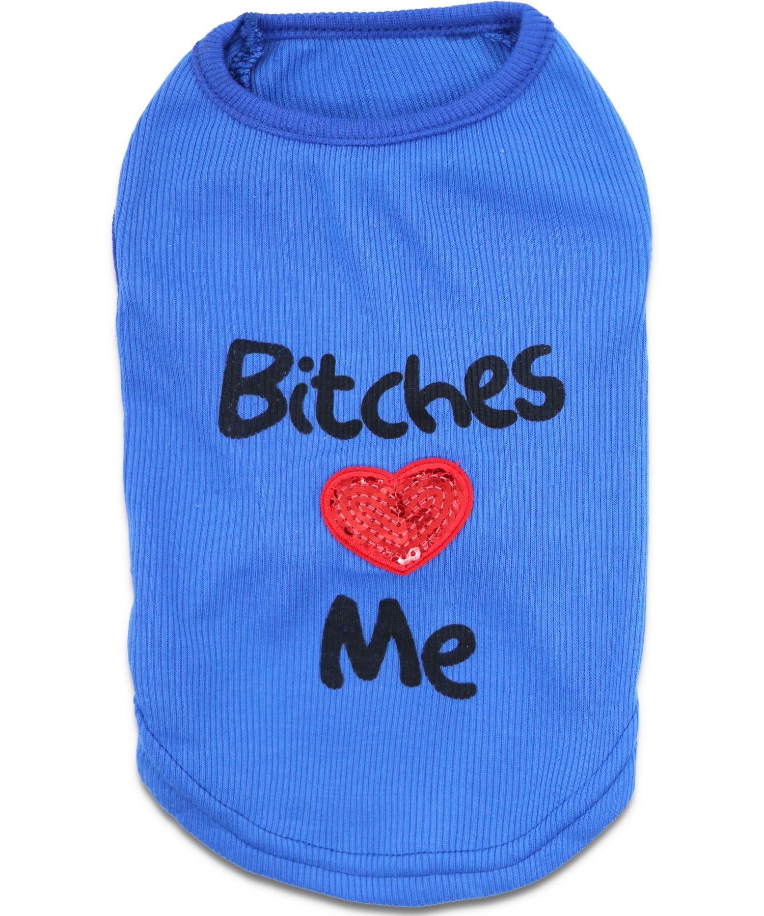 Droolingdog Pet Clothes Bitches Love Me Dog Shirt For Cats And Small Dogs, Medium, Blue