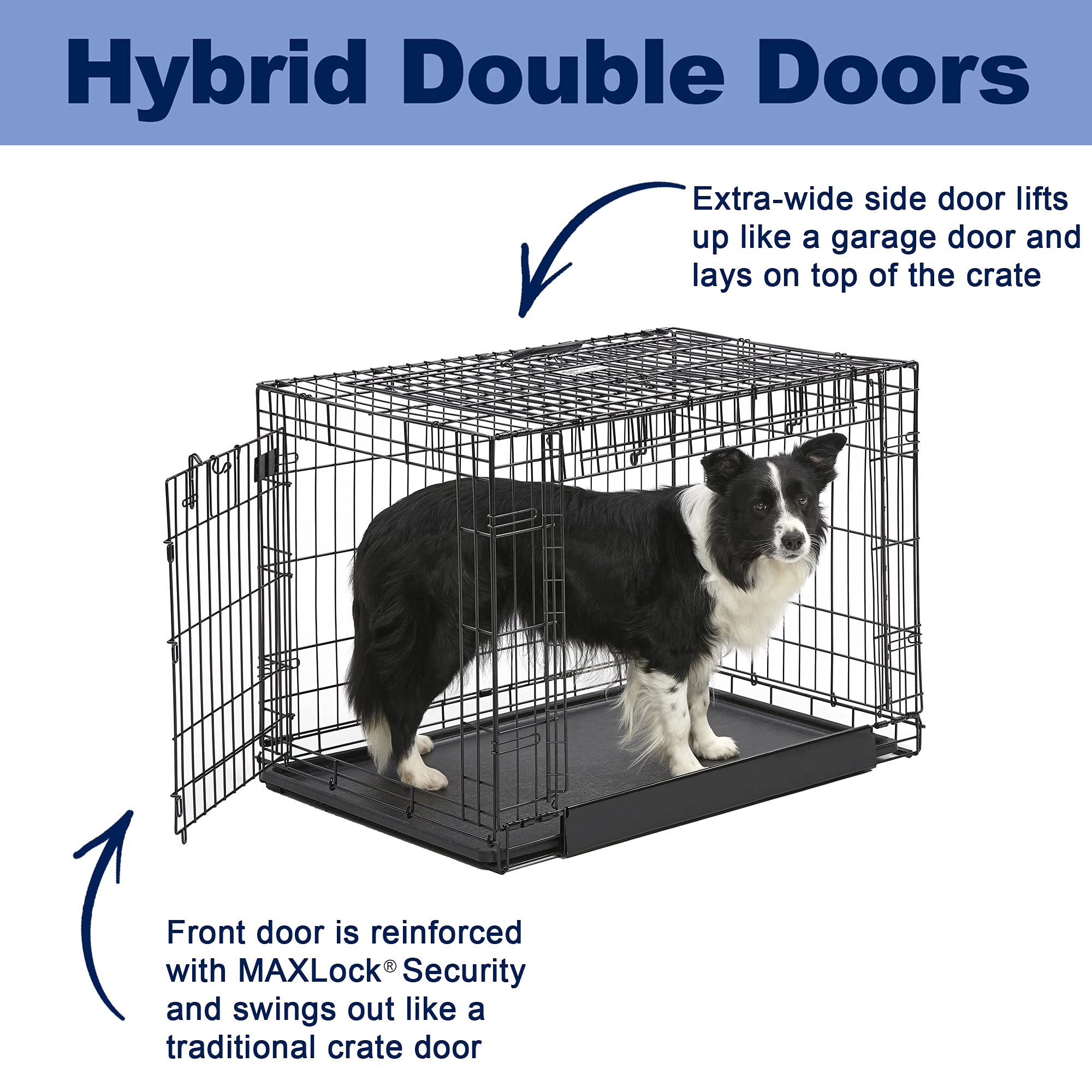 Midwest Homes For Pets Ovation Double Door Dog Crate, 36-Inch
