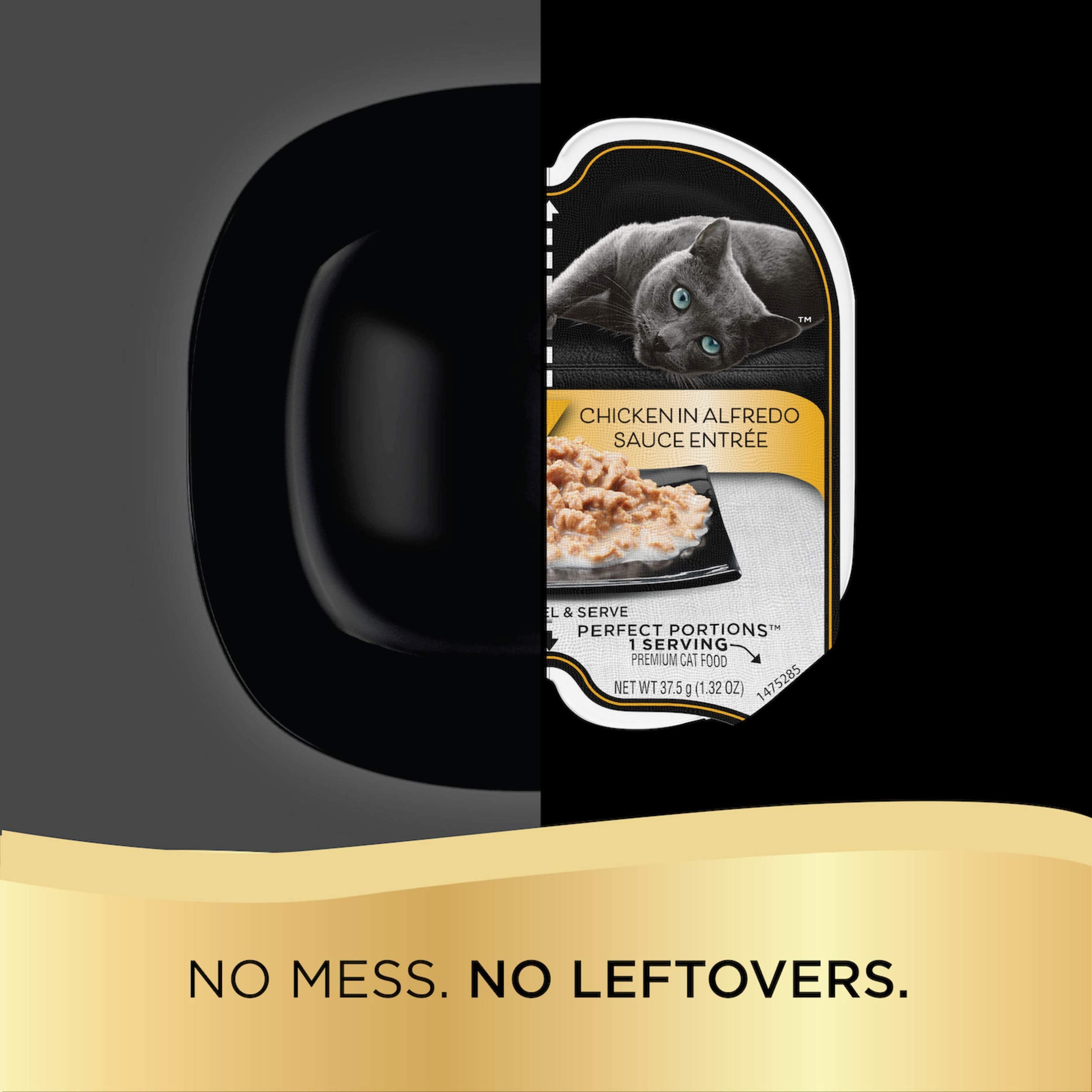 Sheba Perfect PORTIONS Bistro Wet Cat Food Trays (12 Count, 24 Servings), Chicken in Alfredo Sauce and Salmon in Creamy Sauce En