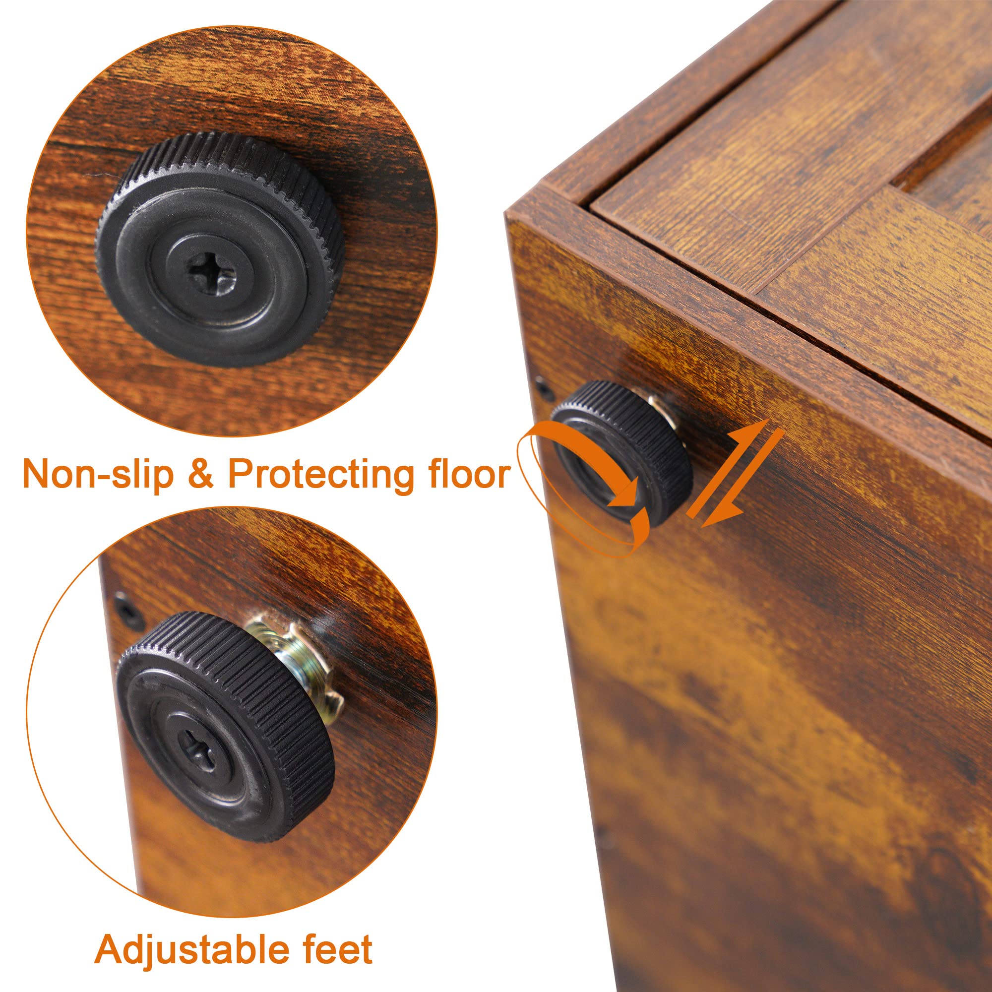 Heybly Cat Tree, Wood Litter Box Enclosure with Food Station, All-in-one Indoor Cat Furniture with Large Platform and Condo, Mod