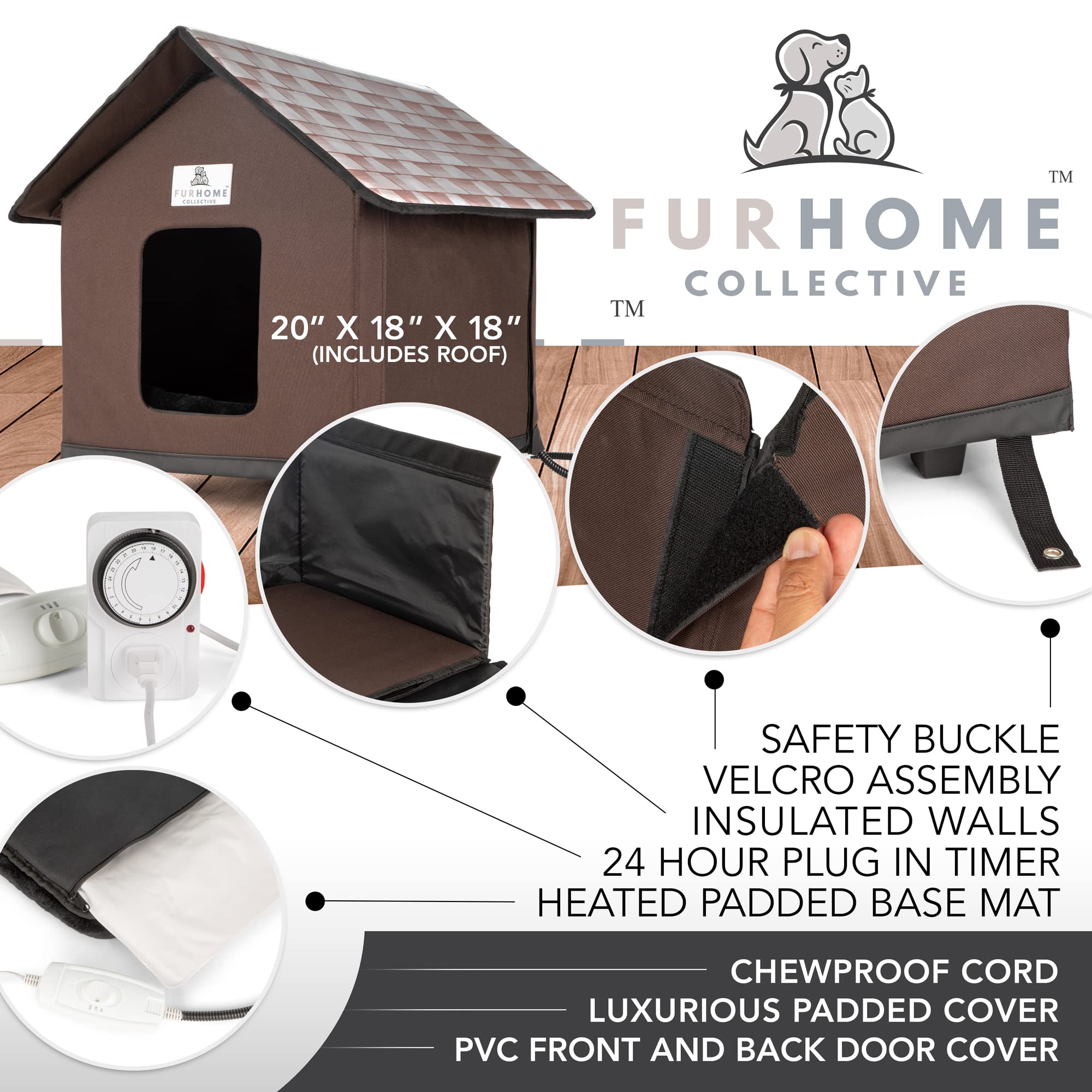 Heated Cat House For Outside - Cat Houses For Outdoor Cats - Heated Cat House - Outdoor Cat House Weatherproof - Outdoor Cat House - Cat Houses For Indoor Cats