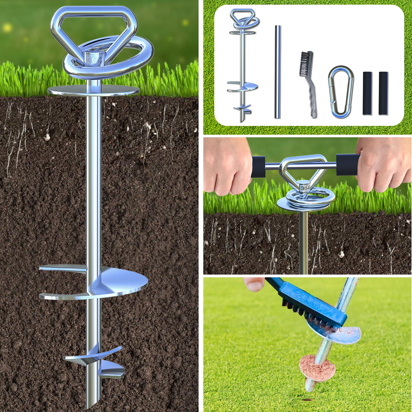 Dog Tie Out Stake,360 Swivel Dog Runner for Yard,Run Anchors for Large Dogs up to 150 lbs,Dog Leads for Yard Heavy Duty-Use Any
