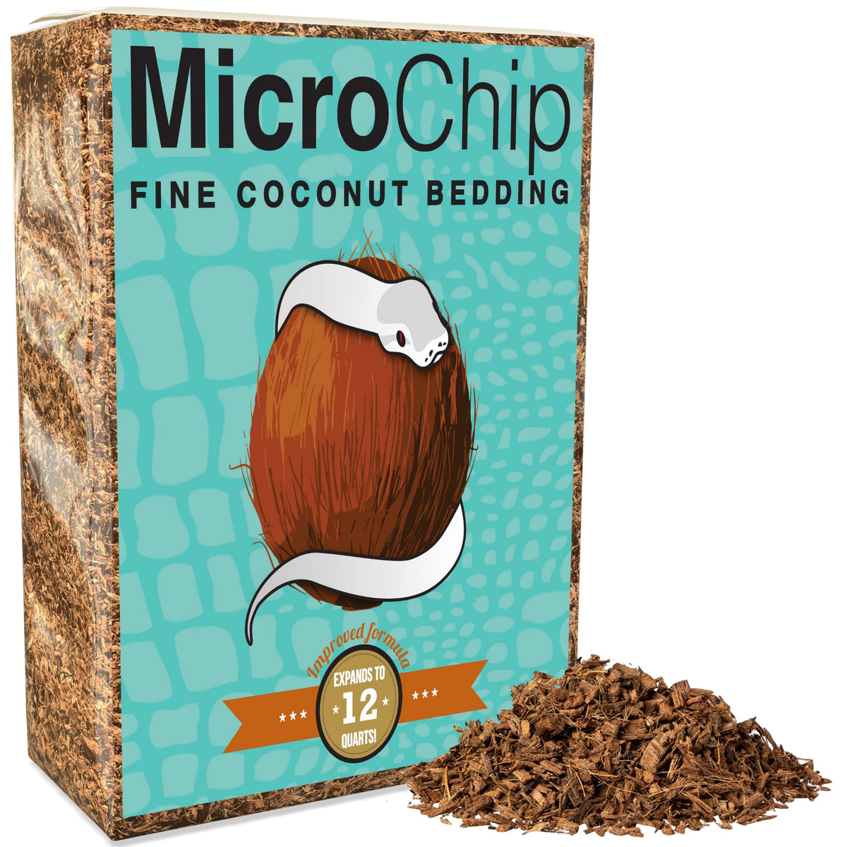 Microchip Fine Coconut Substrate And Coco Husk Chip Mix Bedding For For Bioactive Terrarium Tanks, Reptiles, Inverts, Frogs, Tarantulas, And Geckos Bedding For Terrarium Floor Cover (12 Quart)