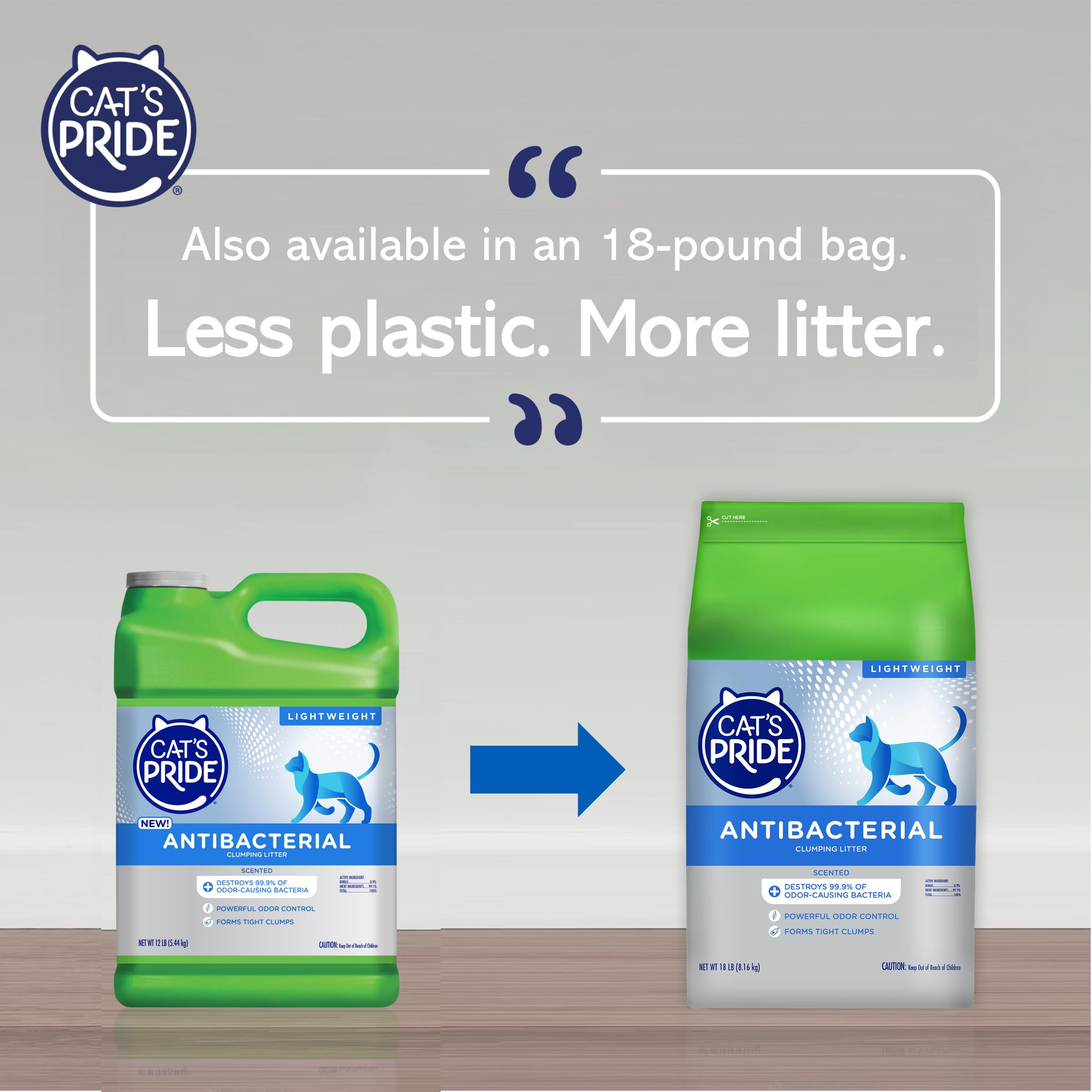 Cat'S Pride New Antibacterial Cat Litter: Destroys 99.9% Of Odor-Causing Bacteria - Powerful Odor Control - Premium Lightweight