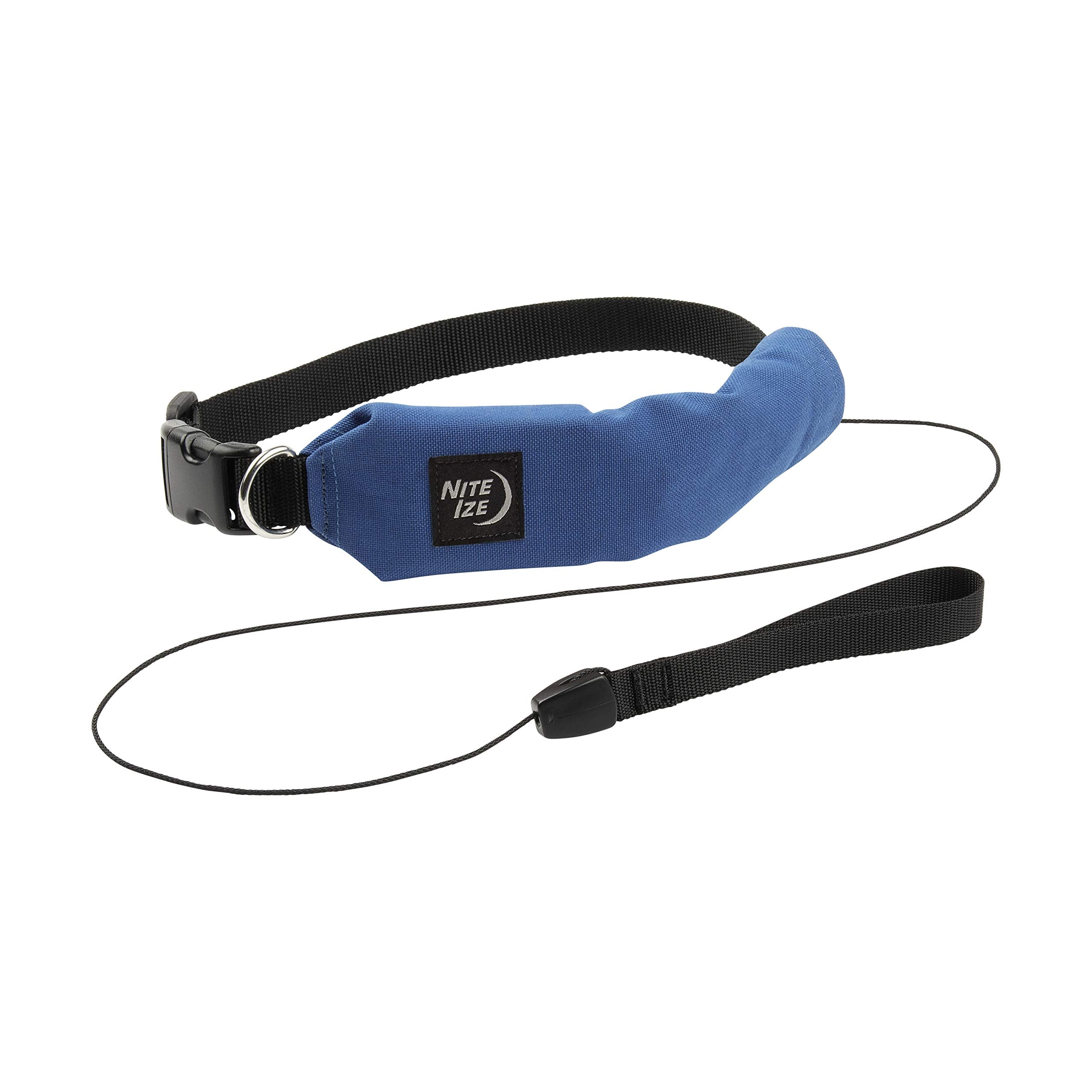 Nite Ize Raddog All-In-One Collar + Leash Combo, Dog Collar With Built-In Retractable Leash, Blue, Small 14'-16'