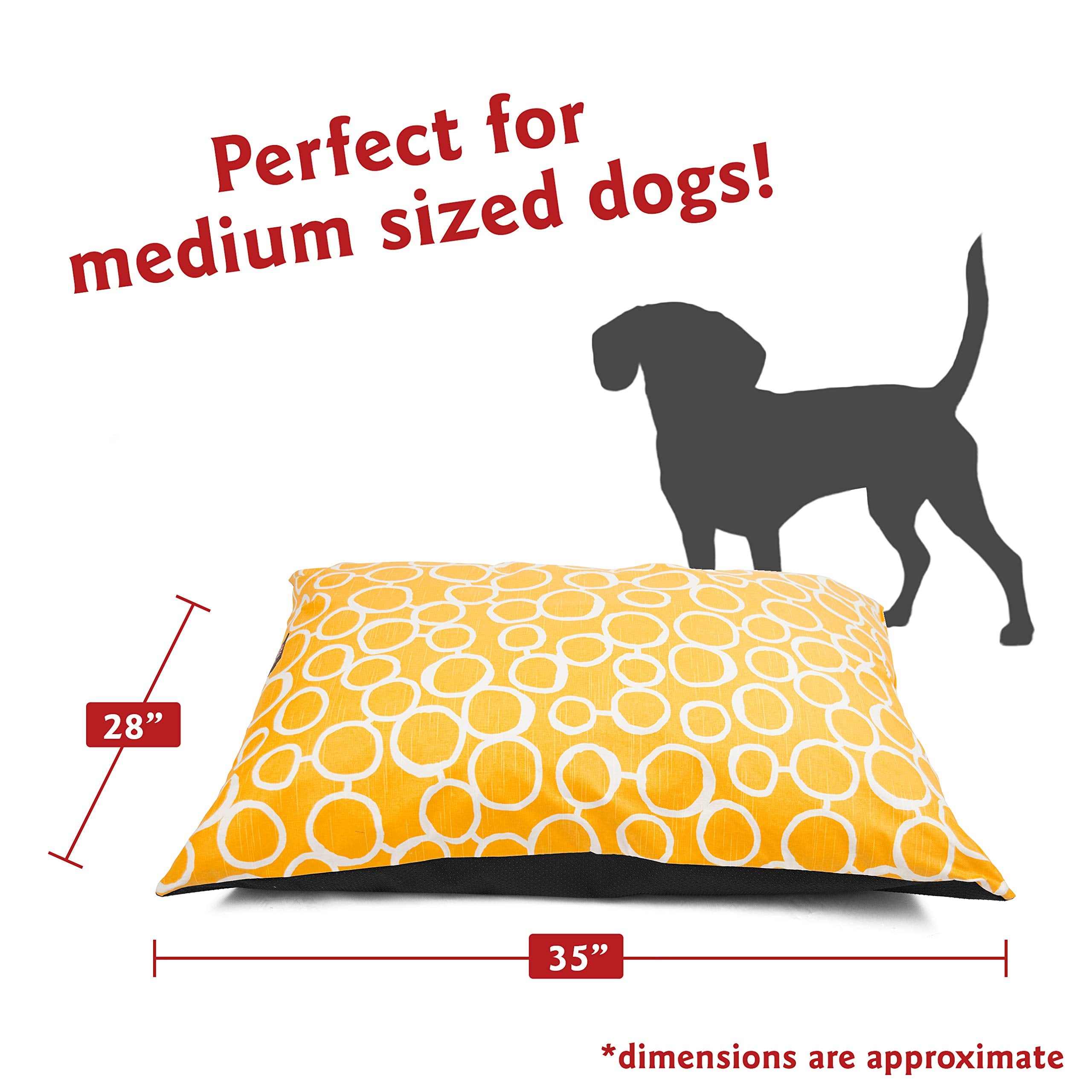 Majestic Pet Rectangle Medium Dog Bed Washable – Non Slip Comfy Pet Bed – Dog Crate Bed Super Value Pillow Dog Bed – Dog Kennel Bed For Sleeping - Dog Bed Medium Breed 35 X 28 Inch – Fusion Yellow
