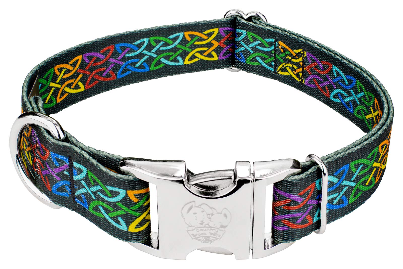Country Brook Petz - Premium Celtic Pride Dog Collar - Irish Pride Collection Featuring Lucky Designs (5/8 Inch, Small)