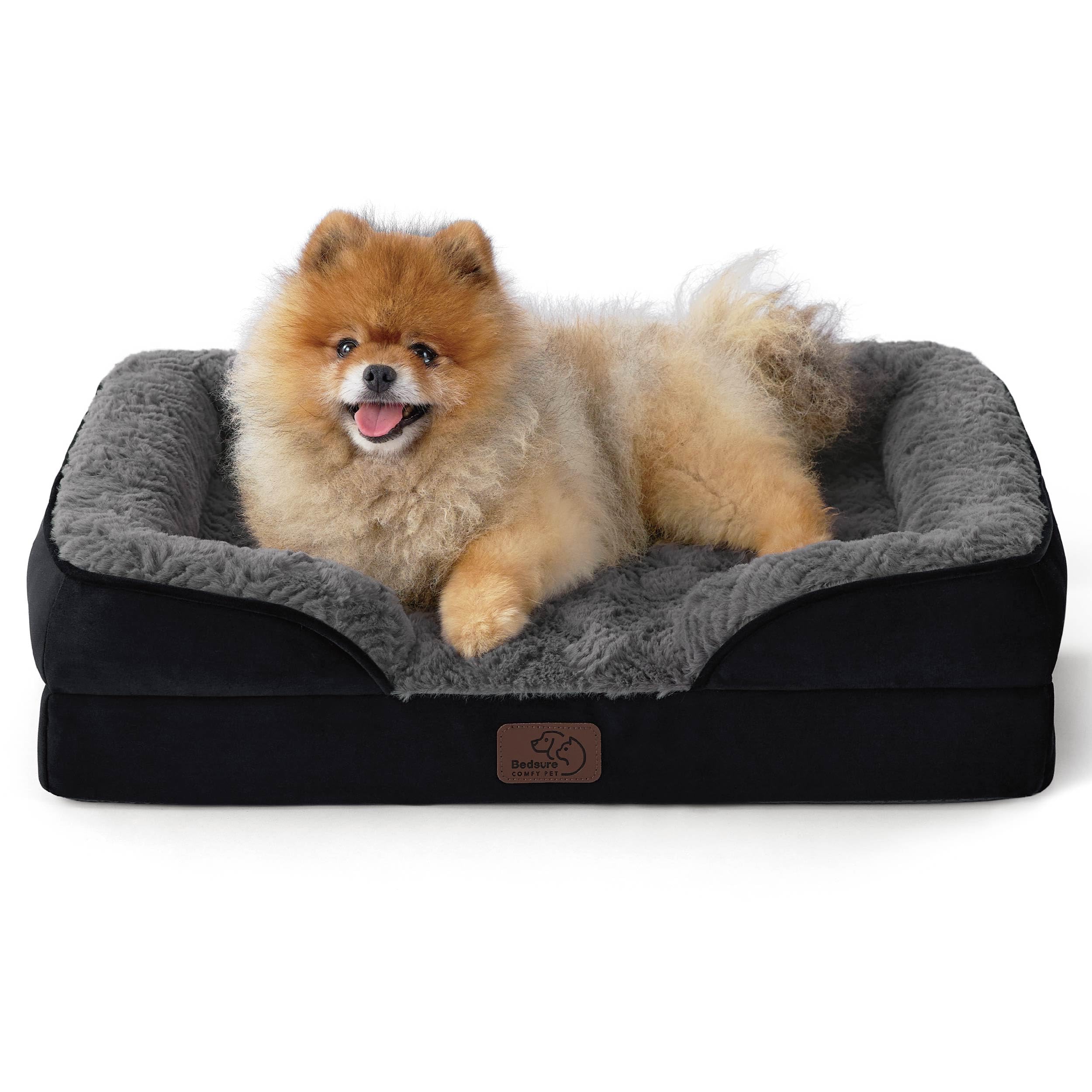 Bedsure Small Orthopedic Dog Bed - Calming Dog Sofa For Small Dogs With Luxurious Short Plush, Pet Couch Bed With Removable Wash