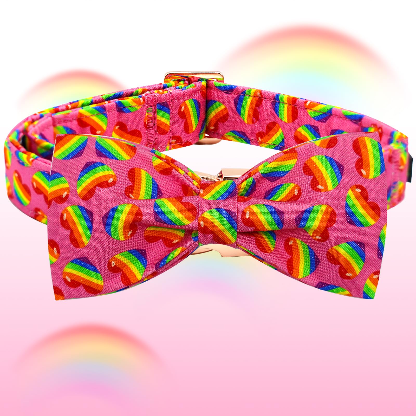 Elegant Little Tail Dog Collar, Rainbow Dog Collars Pet Collar Lgbt For Pride Month Pet Collars Dog Girl Boy Adjustable Puppy Co