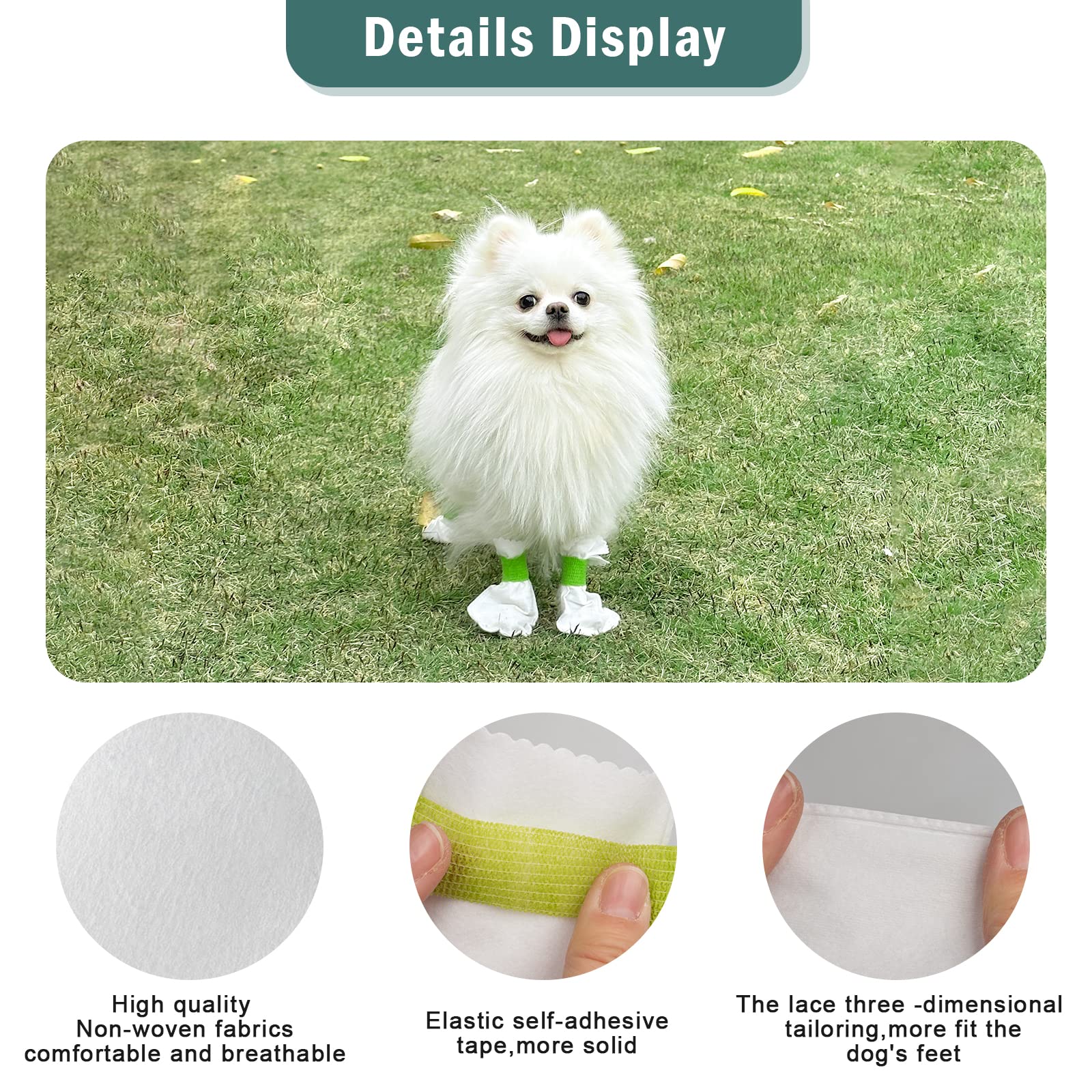 Ladadee Disposable Dog Booties For Paw Protection, Dog Socks For Small Dogs, Disposable Dog Paw Socks Protector For Small Dogs (