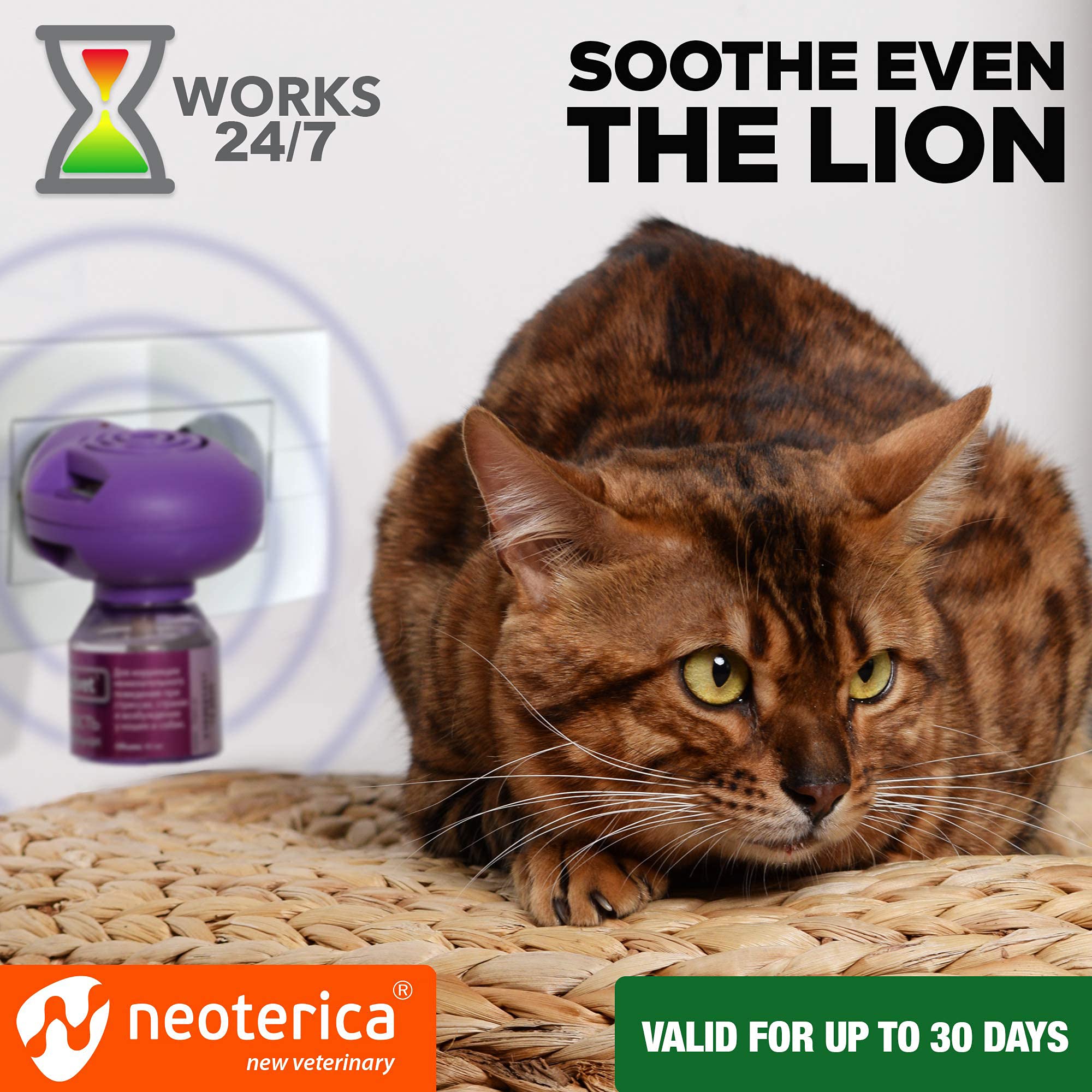 Calming Cat Diffuser Refill & Anti Anxiety Pet Products - Feline Calm Pheromones & Cats Comfort - Stress Relief with New Zone, F